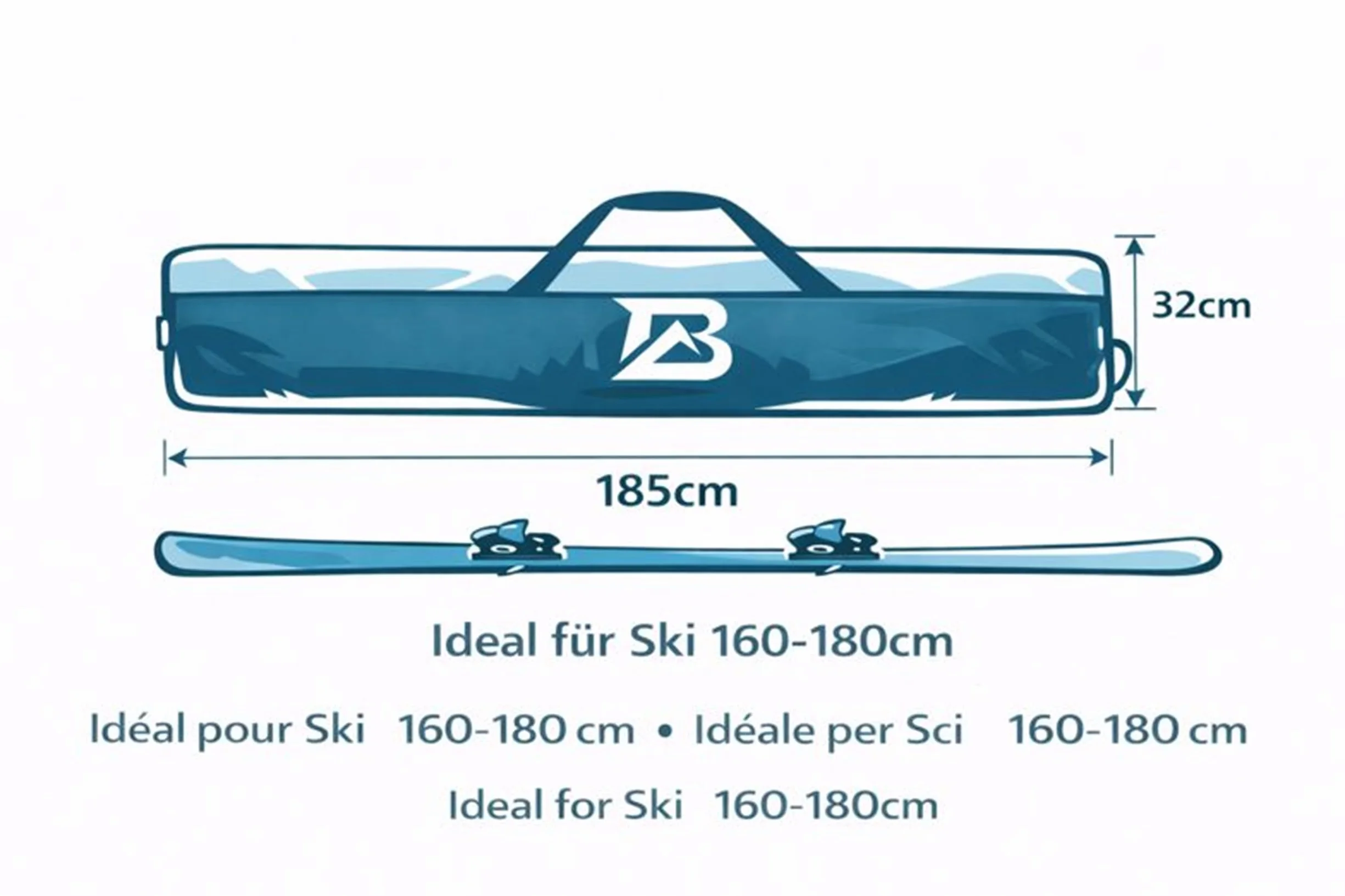 BJERG Sac de ski et sac à chaussures imperméable – Ensemble transport ski – Fabriqué en UE
