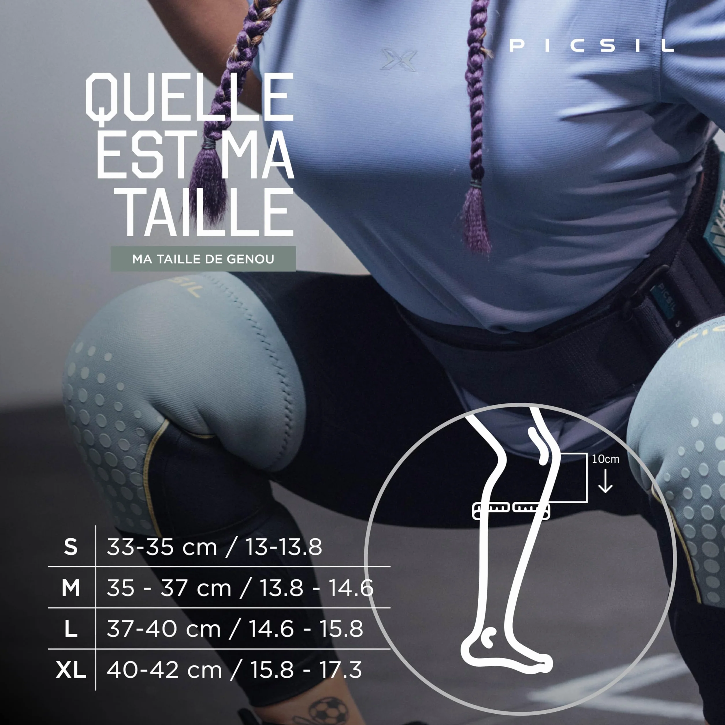 PICSIL Genouillères Rigides Néoprène 10mm Crosstraining Powerlifting Haltérophilie Unisexe