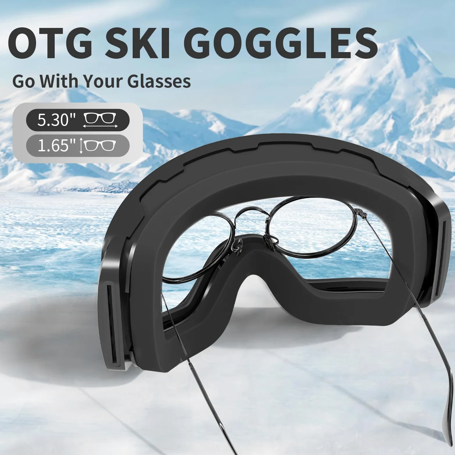 Whale Lunettes de ski à rabat magnétique pour homme, femme et adolescent - Protection UV 100 %