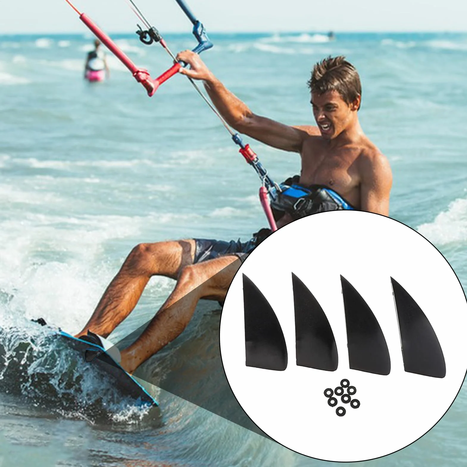 Stabilisateur Aquatique Démontable pour Kitesurf | Set de 4 Pièces Léger pour Surf et Sports Nautiques
