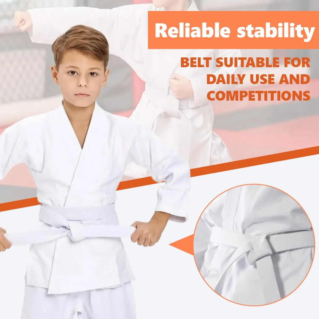 Ceinture de judo 180 cm en tissu extra épais pour arts martiaux karaté taekwondo enfants