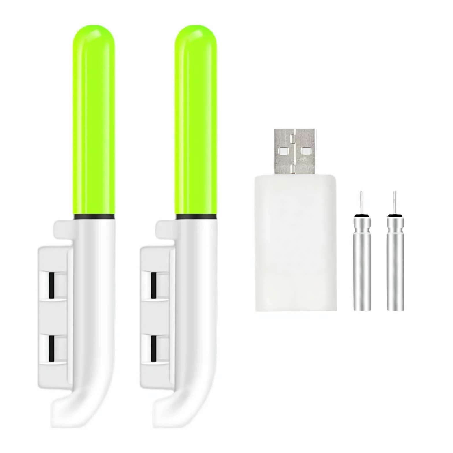 Lot de bâtons Lumineux LED de Nuit pour Canne à pêche - 6,3 cm - Étanche - avec Alarme de Morsure - pour pêche de Nuit