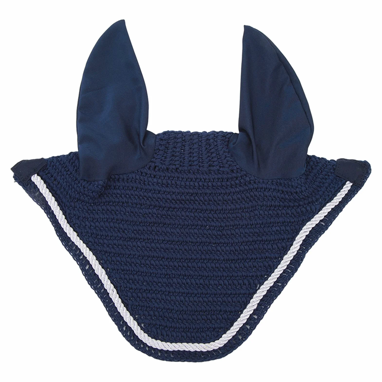 Alomejor Bonnet d'oreille de Cheval élastique, Filet d'oreille de Cheval, Crochet à la Main, Cache-Oreilles de Cheval pour Protéger Les Oreilles, Bleu Marine