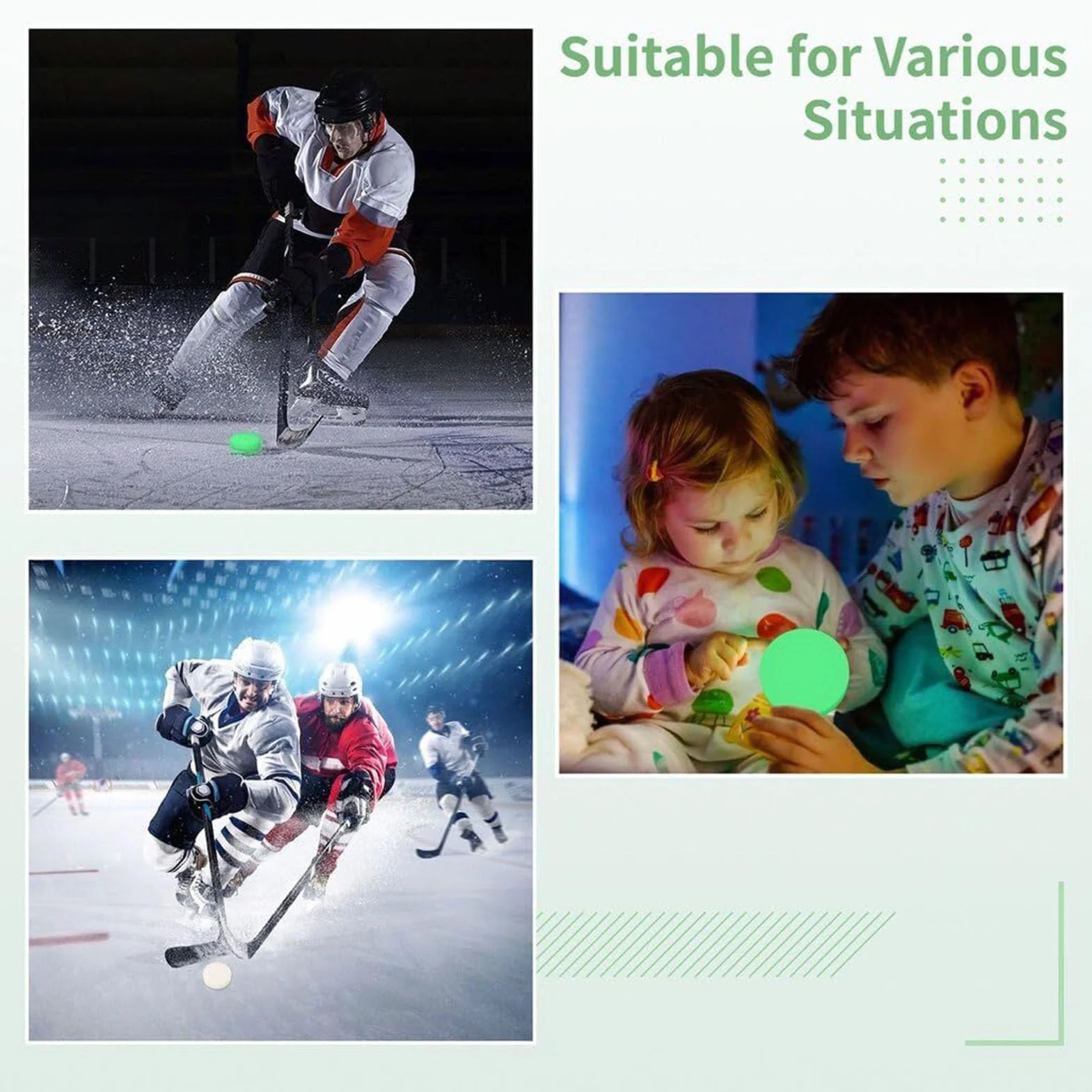 Hockey Puck PVC 9x9x3cm Practice Ice Ball Street Hockey Balls Durable Smooth Indoor Outdoor Training