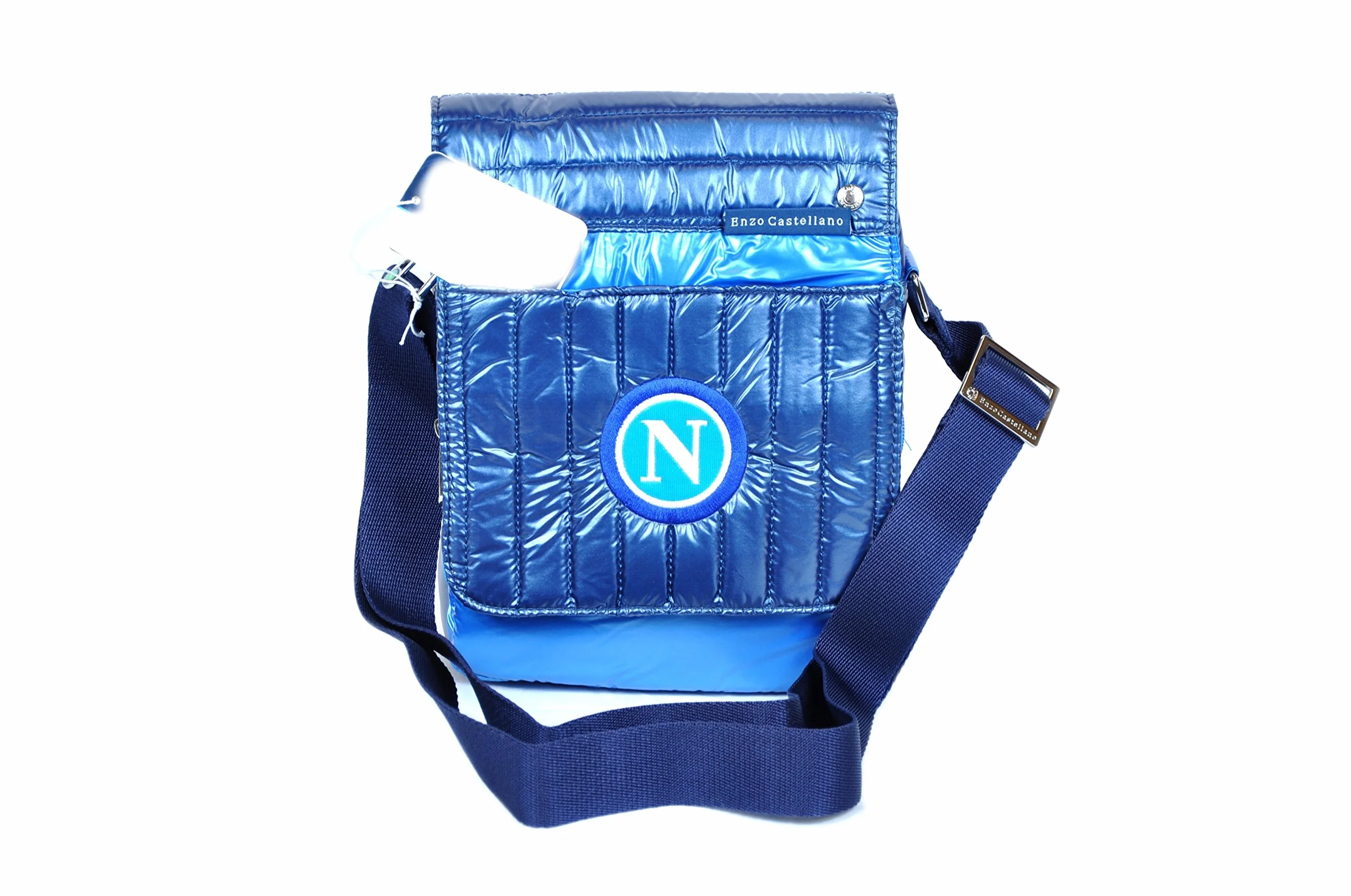 Sac à bandoulière Napoli Troisième Scudetto Logo officiel Enzo Castellano, bleu, 22 x 19 x 4,5 cm