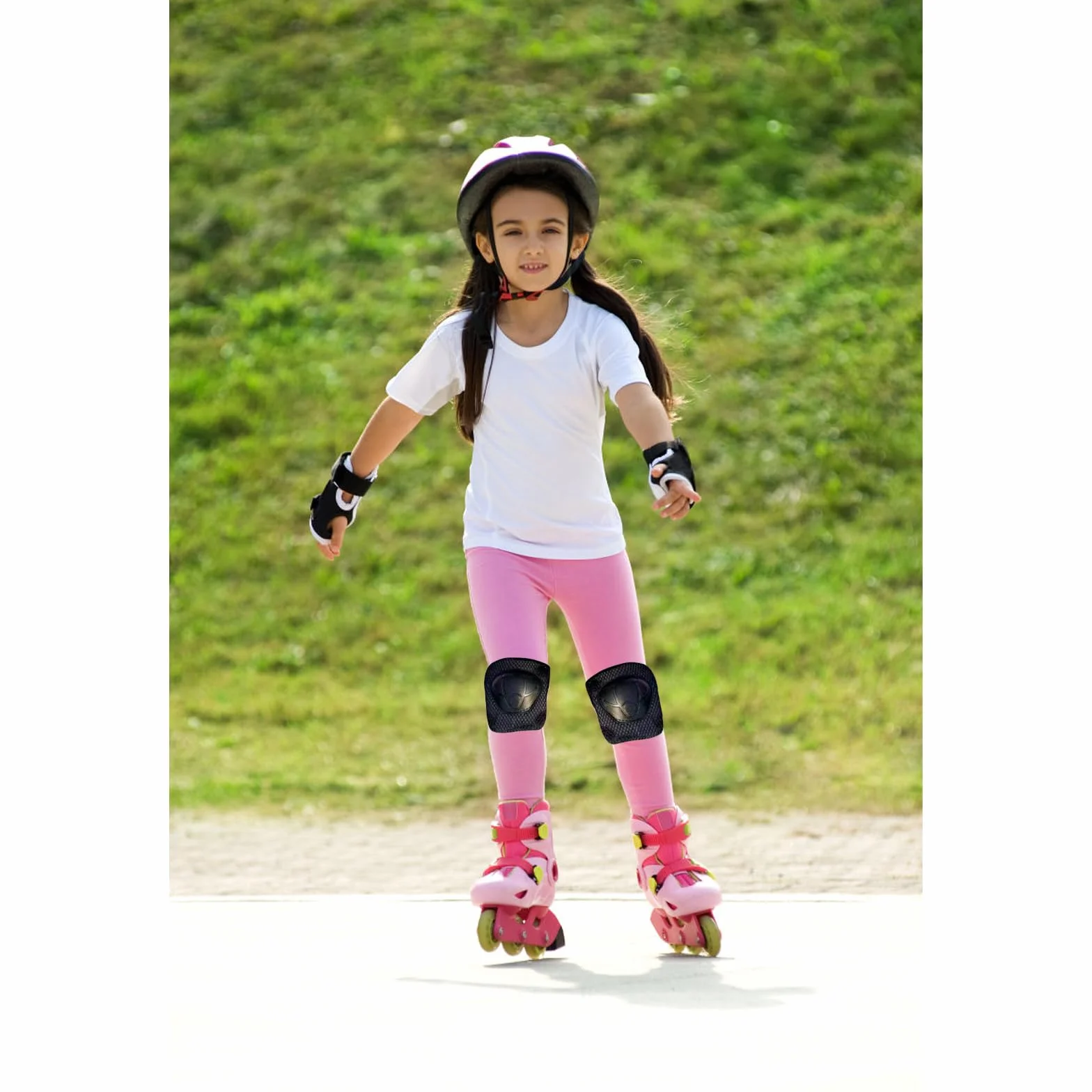 Ensemble de protection sportive enfant 6 pièces genouillères coudières protège-poignets ajustables patin à roulettes skateboard vélo