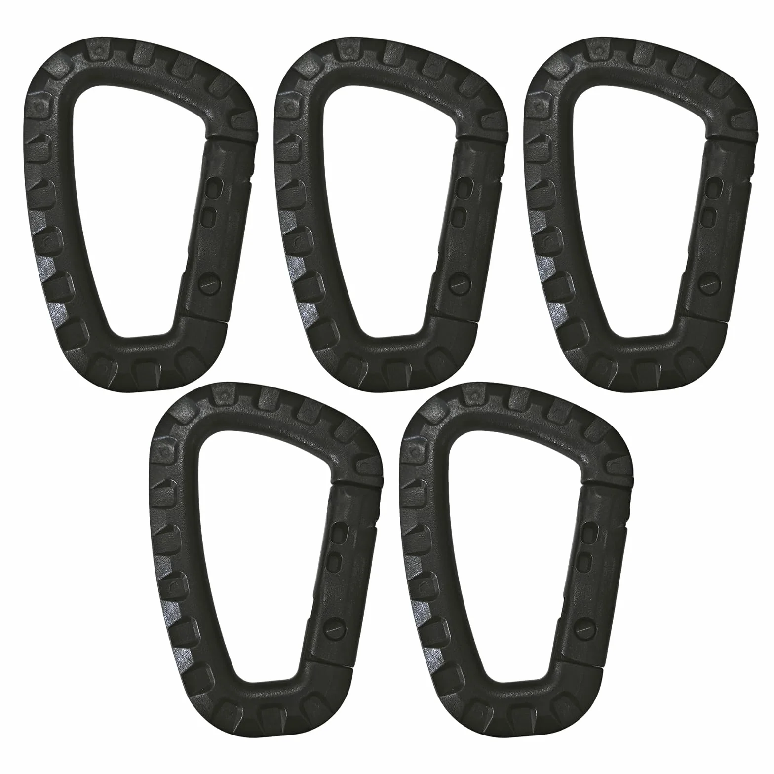 Mousquetons en Plastique Lot de 5 Noir Fermeture à Ressort Forme de D Camping Randonnée
