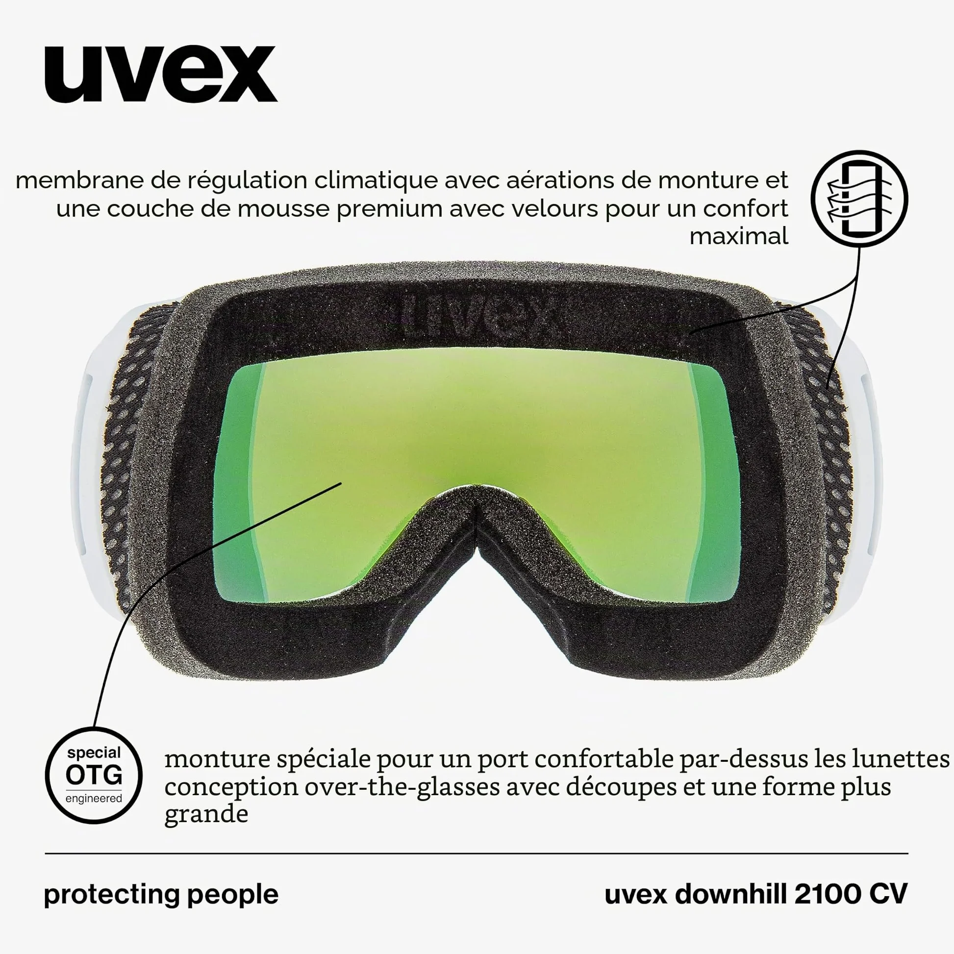 Uvex Downhill 2100 Cv lunettes de ski Mixte (lot de 1)