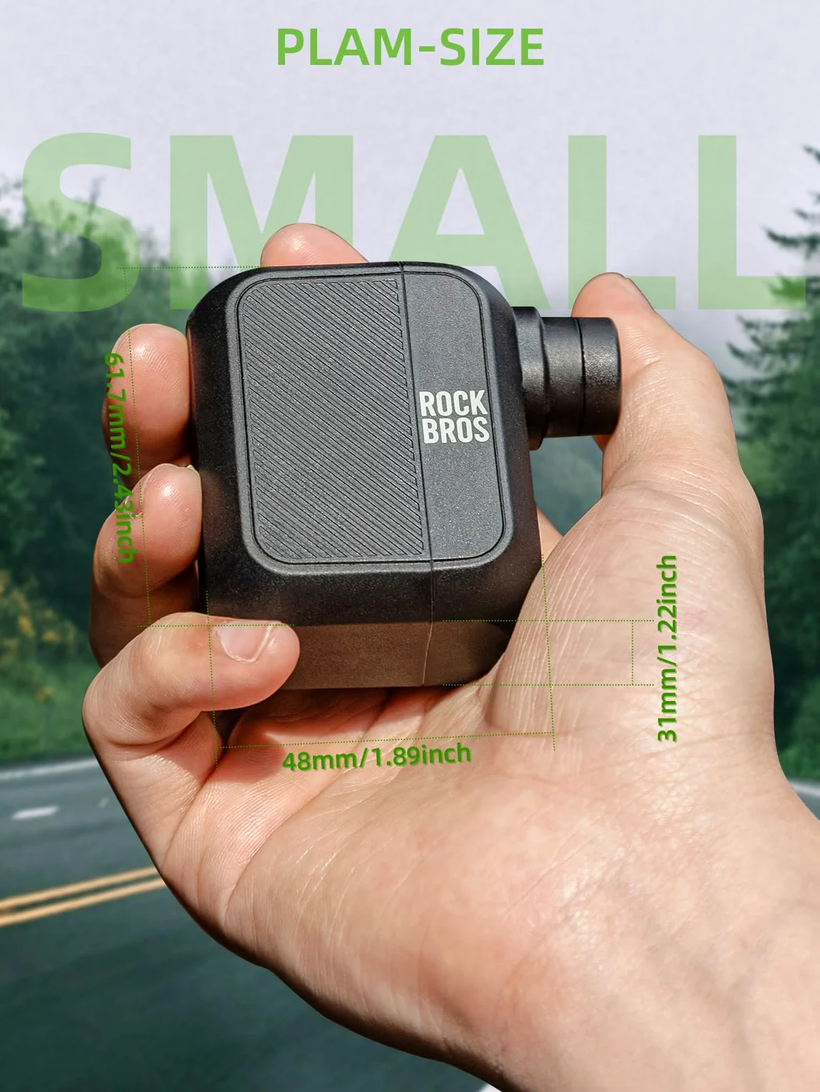 ROCKBROS Mini pompe à vélo électrique portable 100 PSI | Rechargeable, valve Presta Schrader, petits accessoires de cyclisme, route, VTT