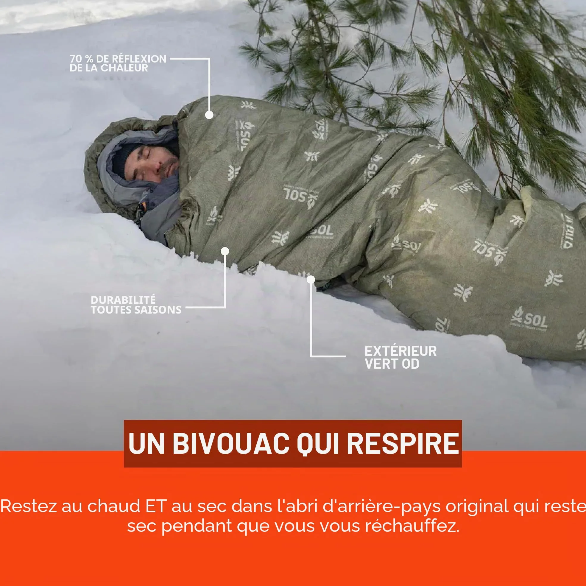 Sol Escape Bivouac avec Capuche Vert