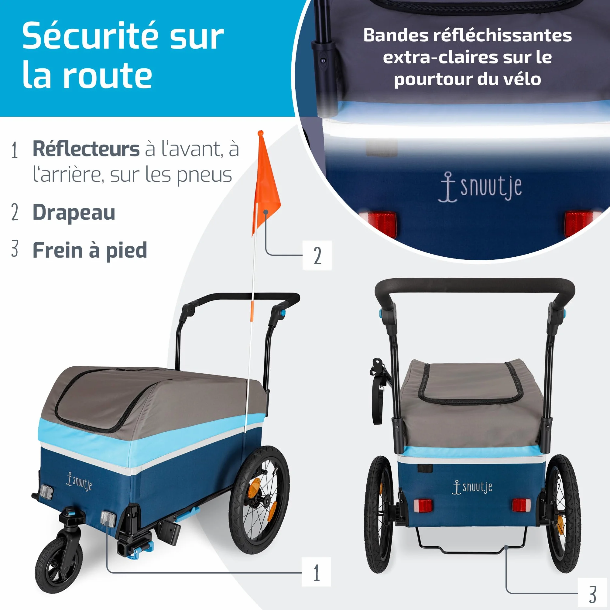 Remorque de Transport Pliable 2 en 1 Vélo Chariot Compatible Vélo Électrique Camping Jardin