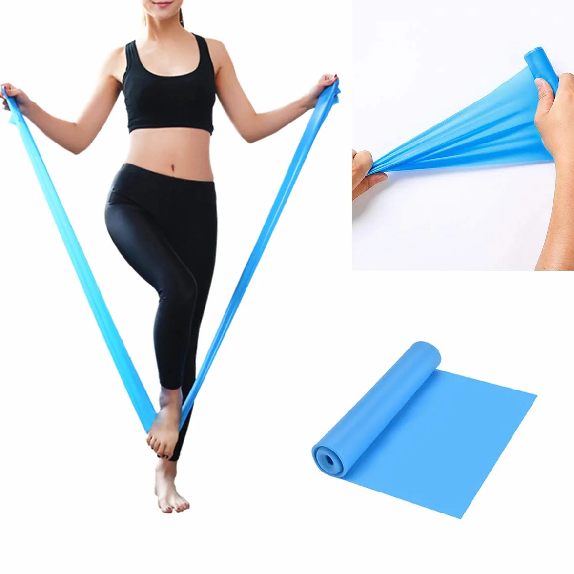 Blocs de Yoga Lot de 5 avec Bande Élastique Fitness et Sangle de Yoga