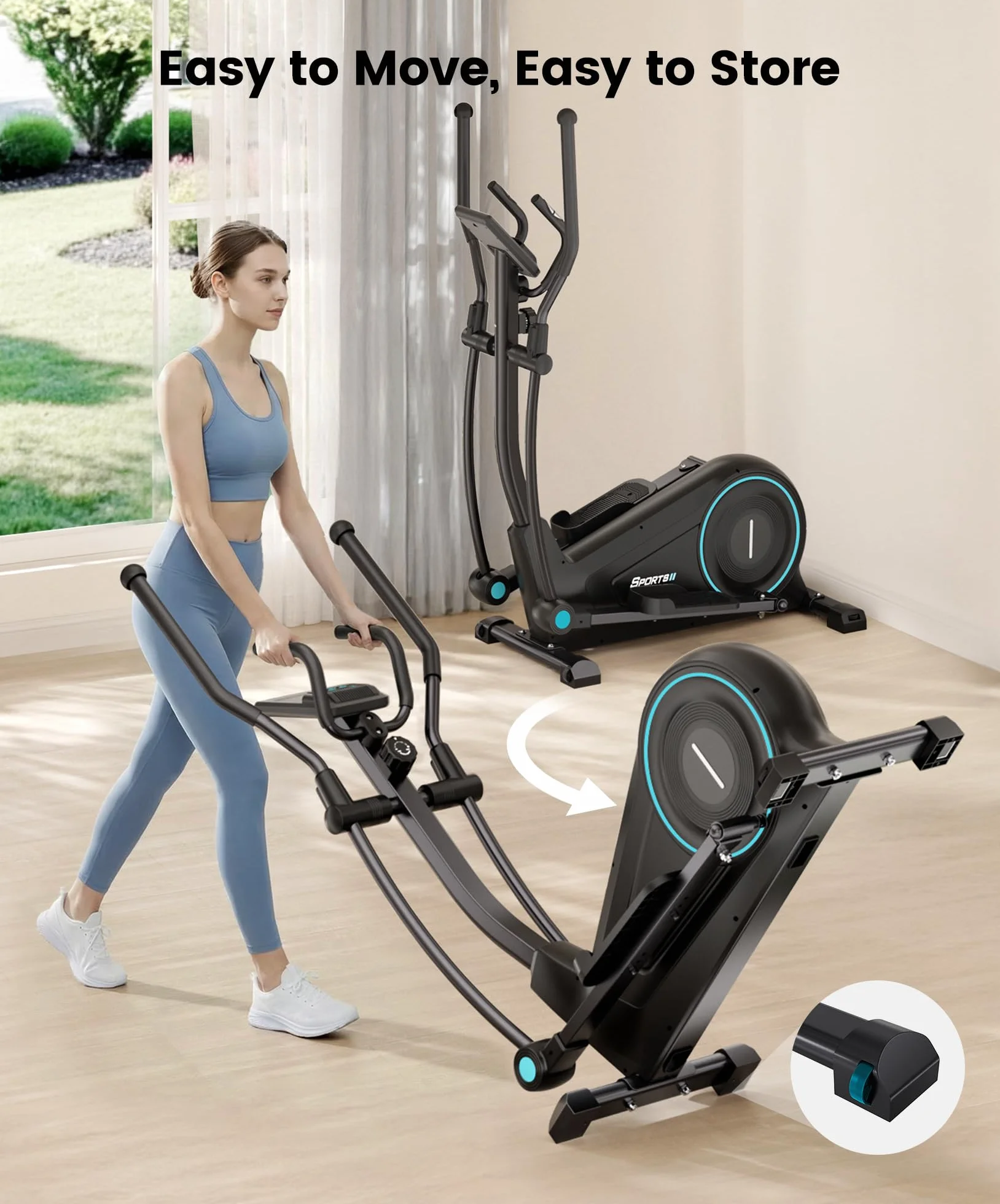 Dripex Vélo Elliptique Silencieux 16 Niveaux Résistance Magnétique Écran LCD 120 kg Cardio