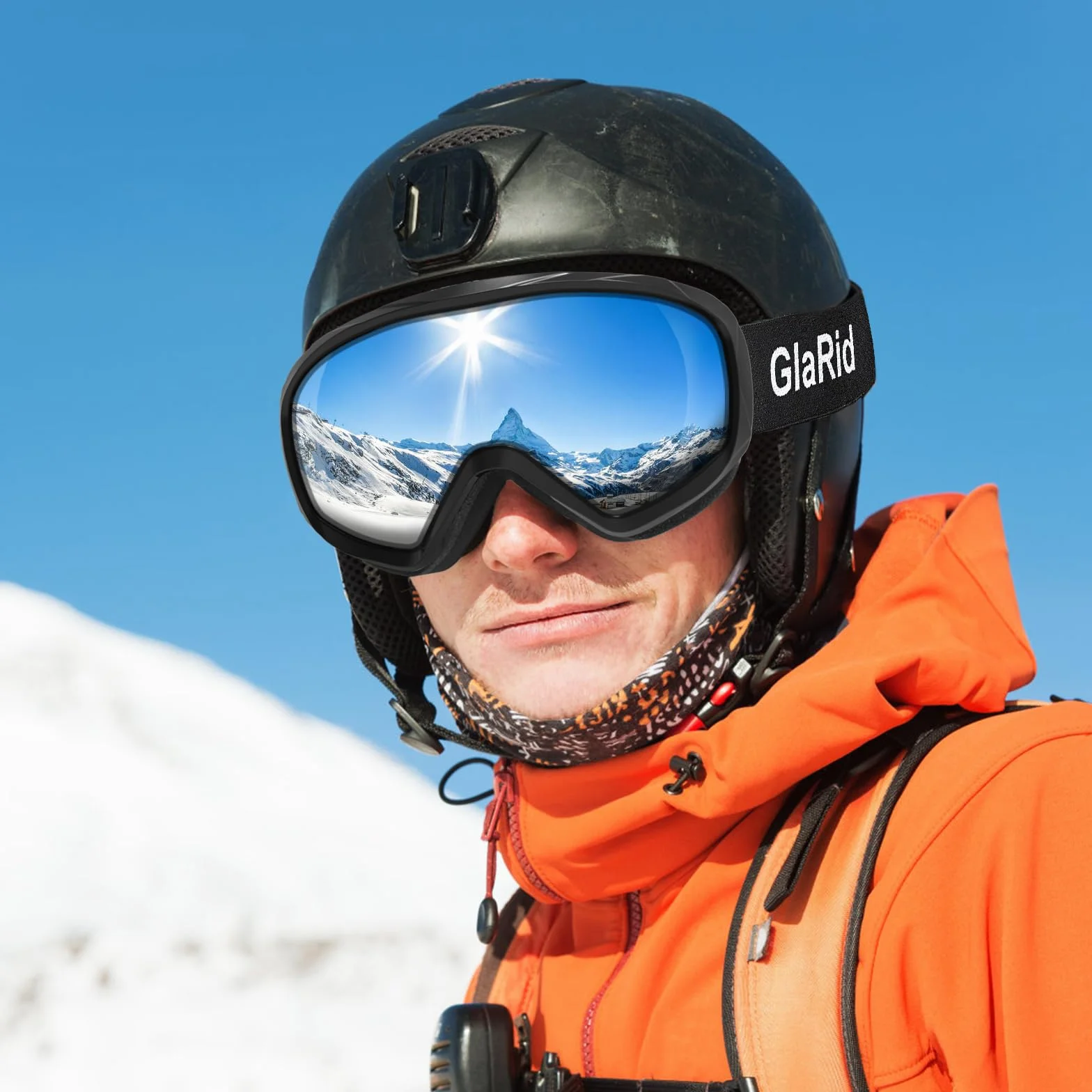 Masque de ski anti-buée avec étui à lunettes pour hommes femmes adolescents