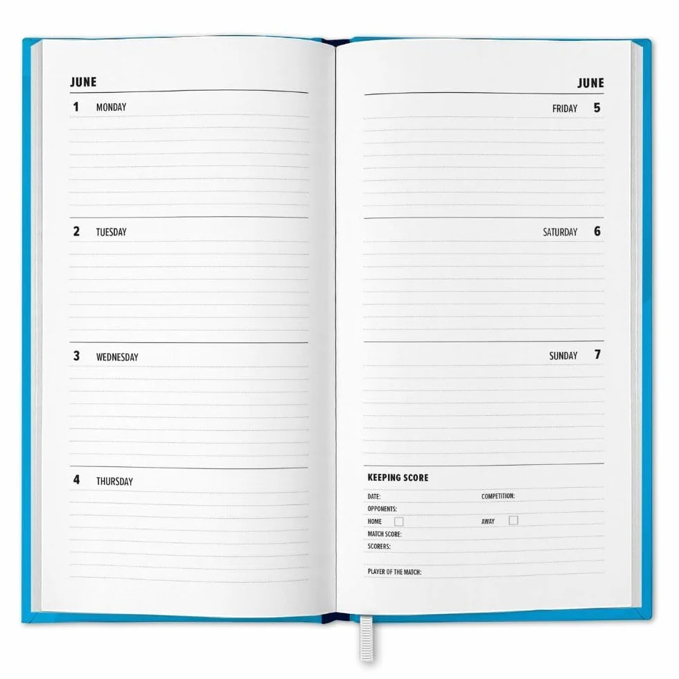 Agenda 2026 de poche fin Manchester City FC - Semainier avec autocollants d'organisation inclus
