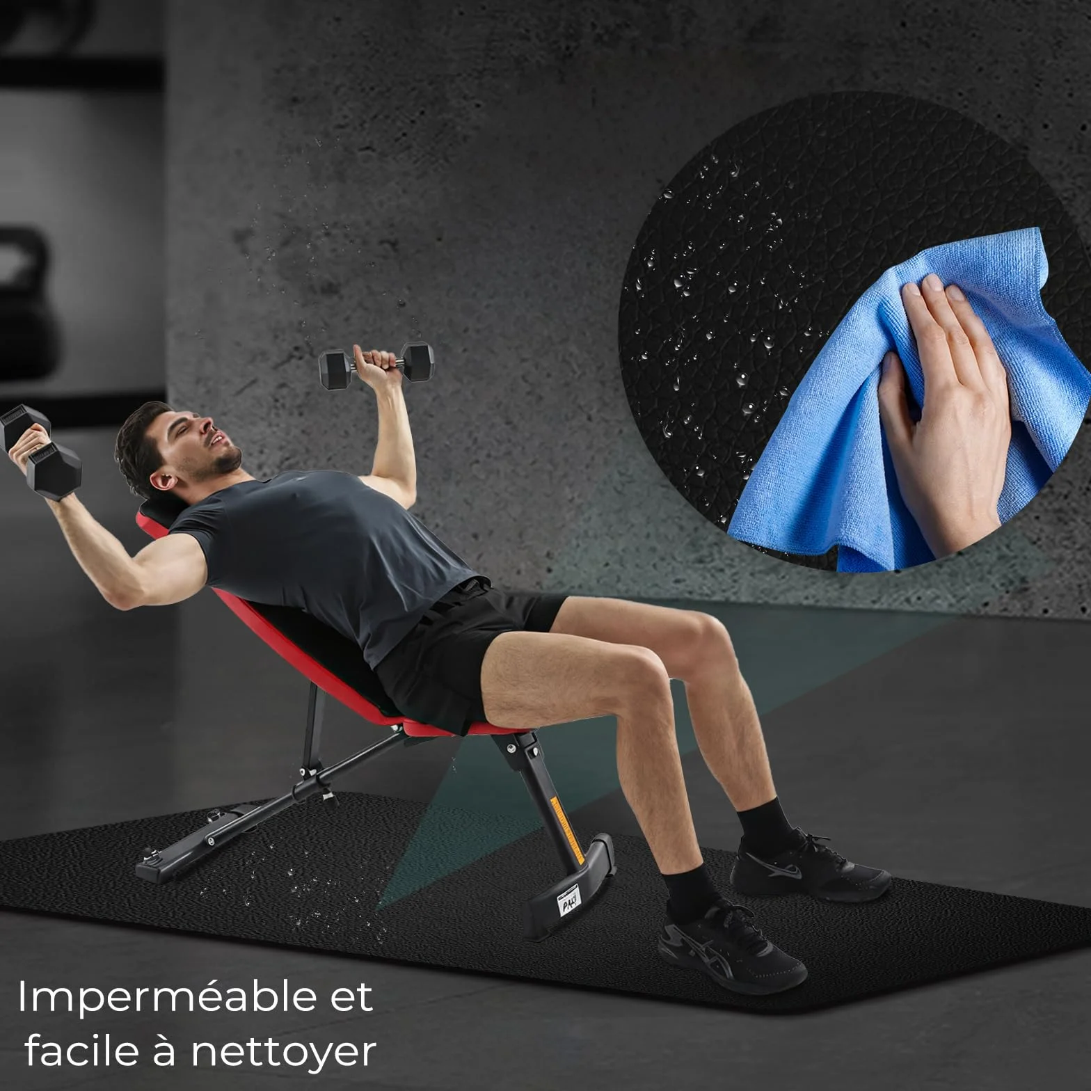 Tapis Home Trainer 6mm PVC Protection Équipement Fitness 28x70cm 2pcs
