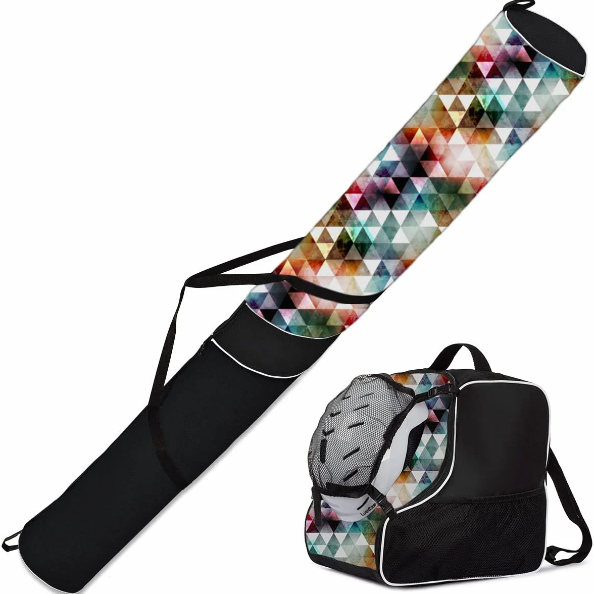 Ferocity Housse à Skis et Sac à Chaussures Set 170 cm avec Poche Filet Amovible