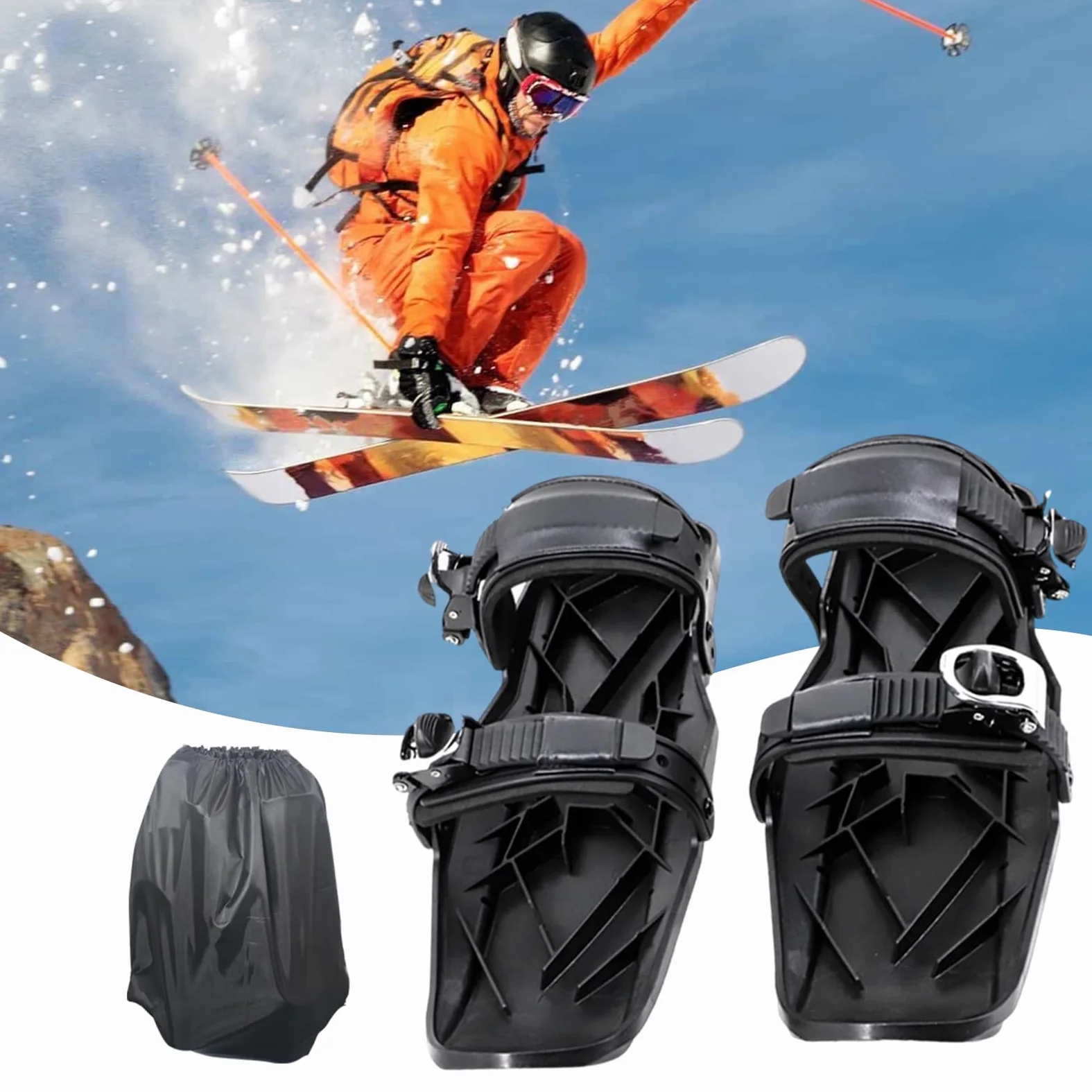 1 paire de raquettes à neige pour homme et enfant, légères, antidérapantes, réglables, avec sac à chaussures, boucle en acier inoxydable, outil de sport d'hiver pour parcs de neige, montagnes, neige