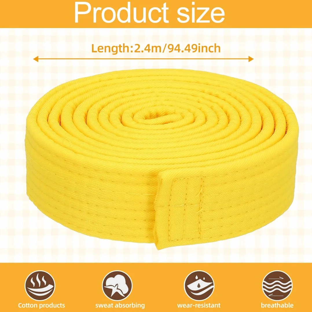 Kimono Judo Enfant Ceinture Jaune Taekwondo Coton Arts Martiaux 240cm
