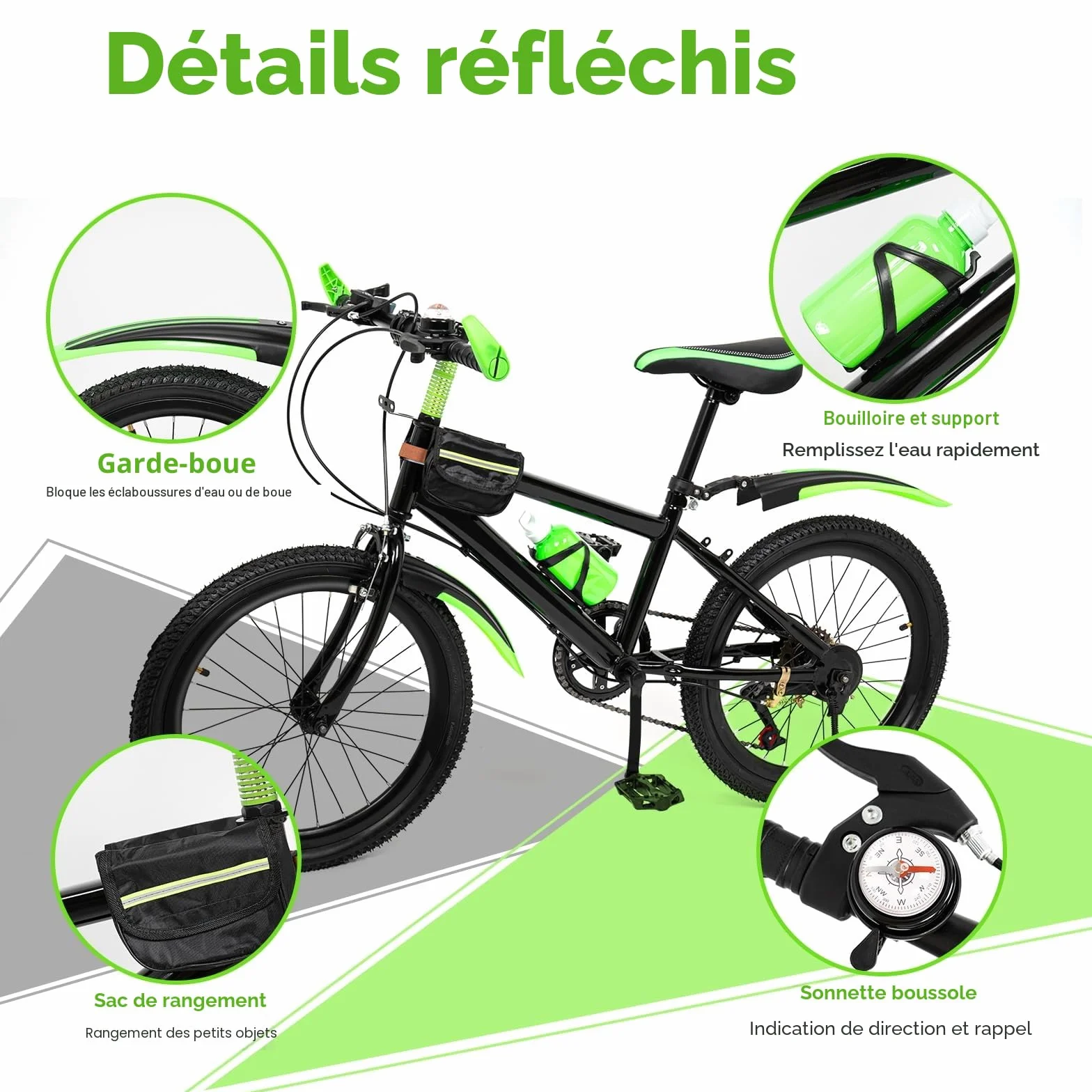 VTT 20 pouces suspension complète pour enfants 6-13 ans