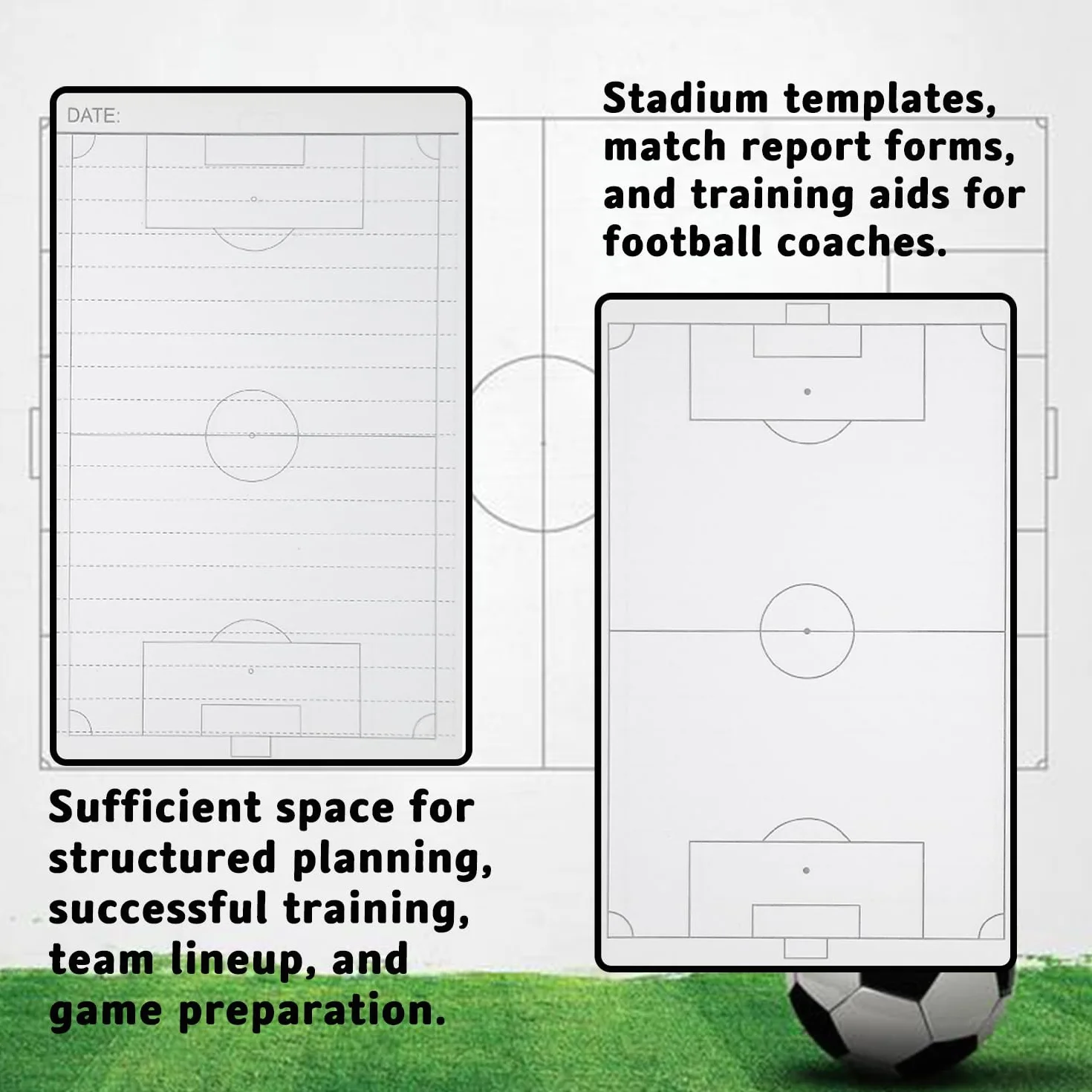 Carnet De Football 2 Pièces A6 100 Pages,Carnet De Notes Football Garçons, Carnet De Coach Football,Cadeau De Football Pour Garçons Fans De Football,Double Face Football Jour De Match Cahier Tactique