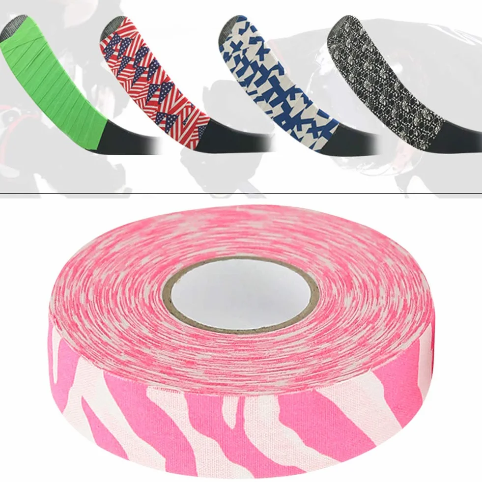 Ruban de Hockey 2,5cm x 25m Rouleau de Protection en Tissu pour Bâton, Accessoire Sport Protecteur Lame et Poignée
