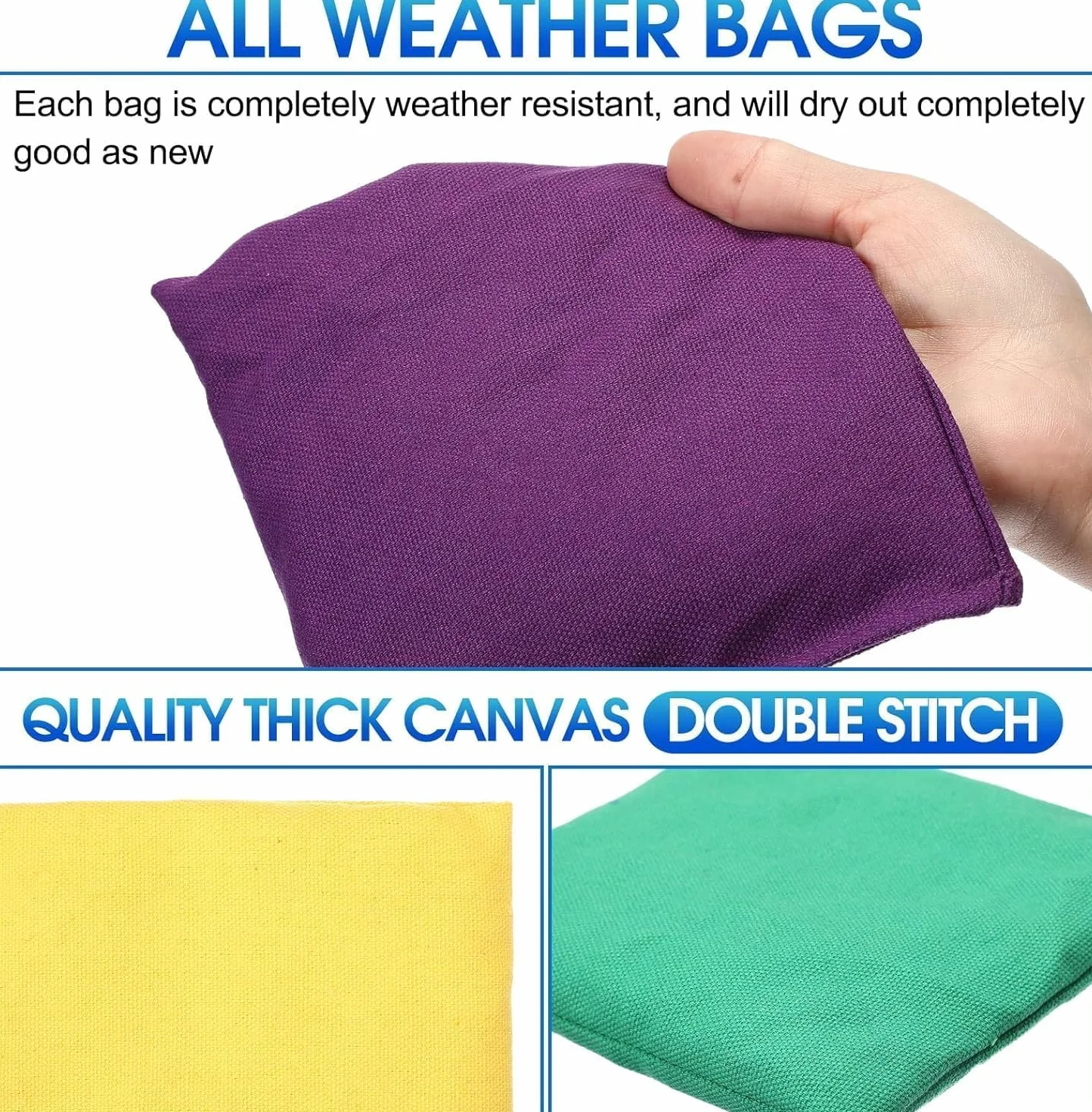 Lot de 24 poufs Cornhole à lancer 15 x 15 cm en nylon avec sac de rangement