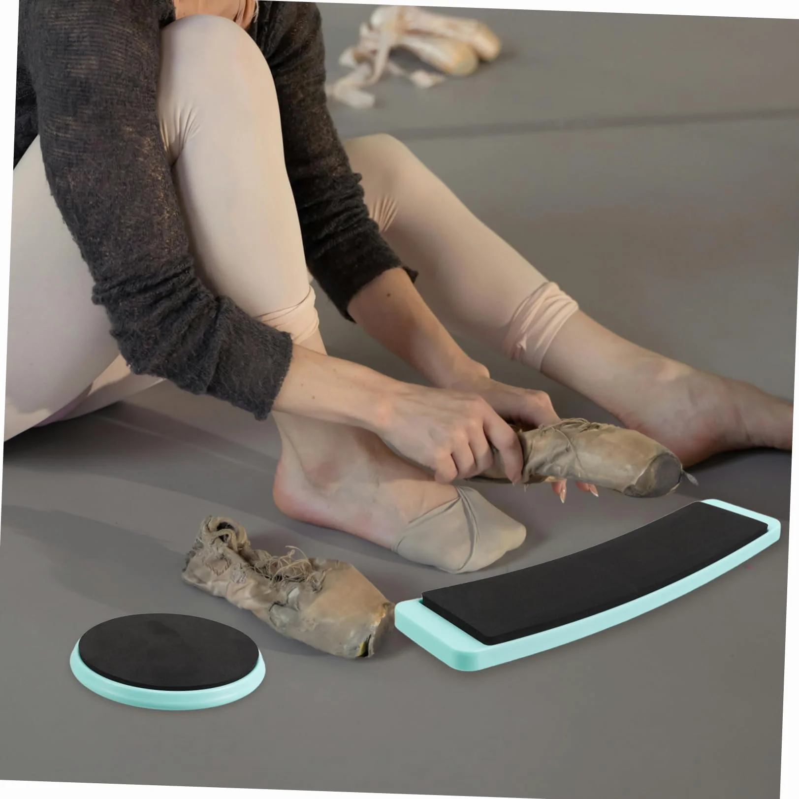 Planche Tournante de Danse ABS EVA Ronde Carrée 2pcs pour Débutants Équilibre Technique