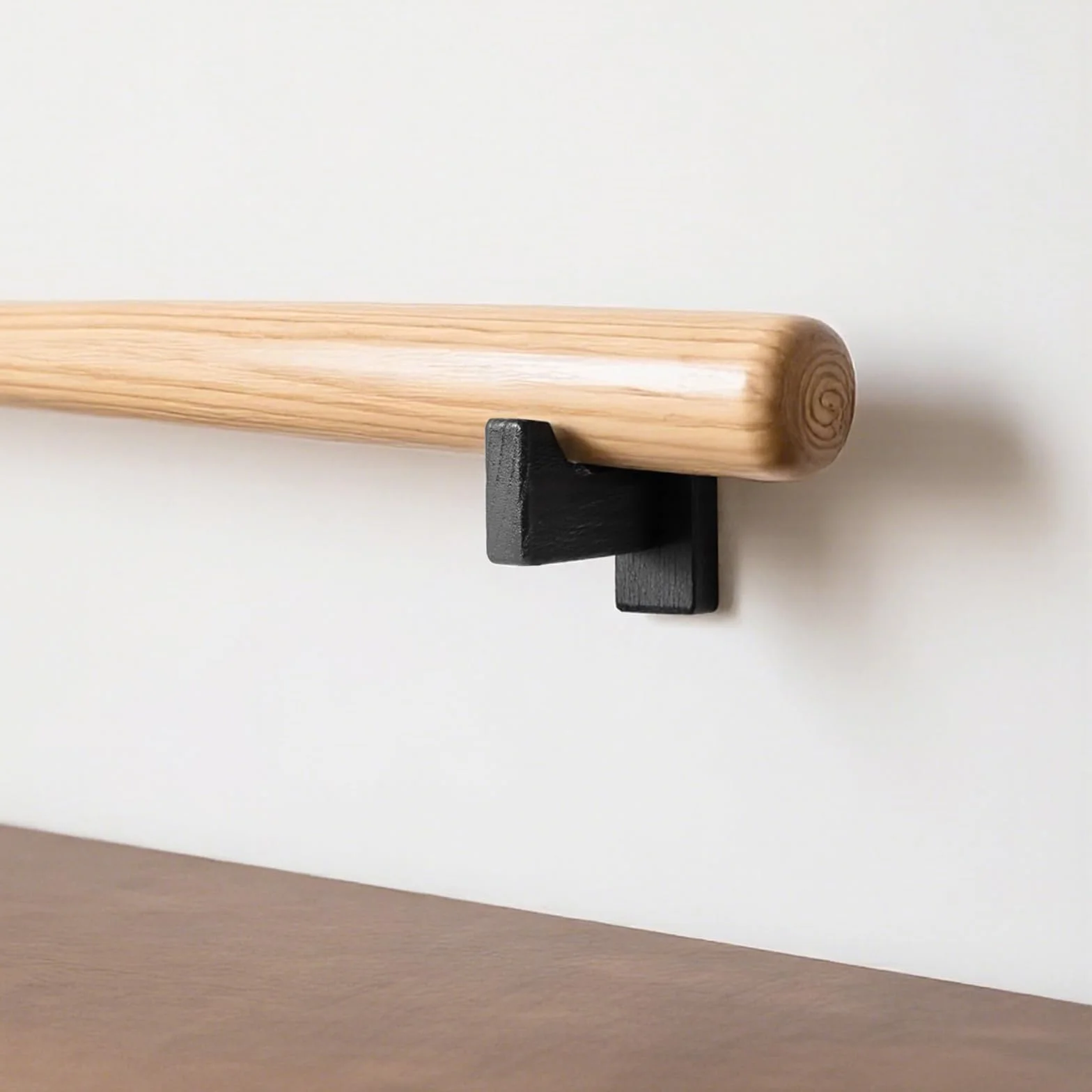 Lot de 6 Supports Mural pour Batte de Baseball en Bois - Noir
