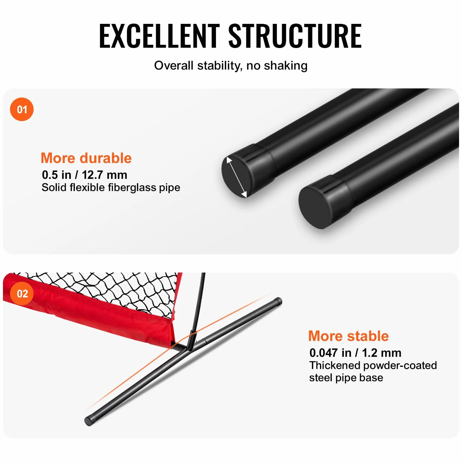VEVOR Écran Protecteur de Baseball en Forme de L, Filet de Protection Softball 240x214 cm, Portable avec Sac de Transport