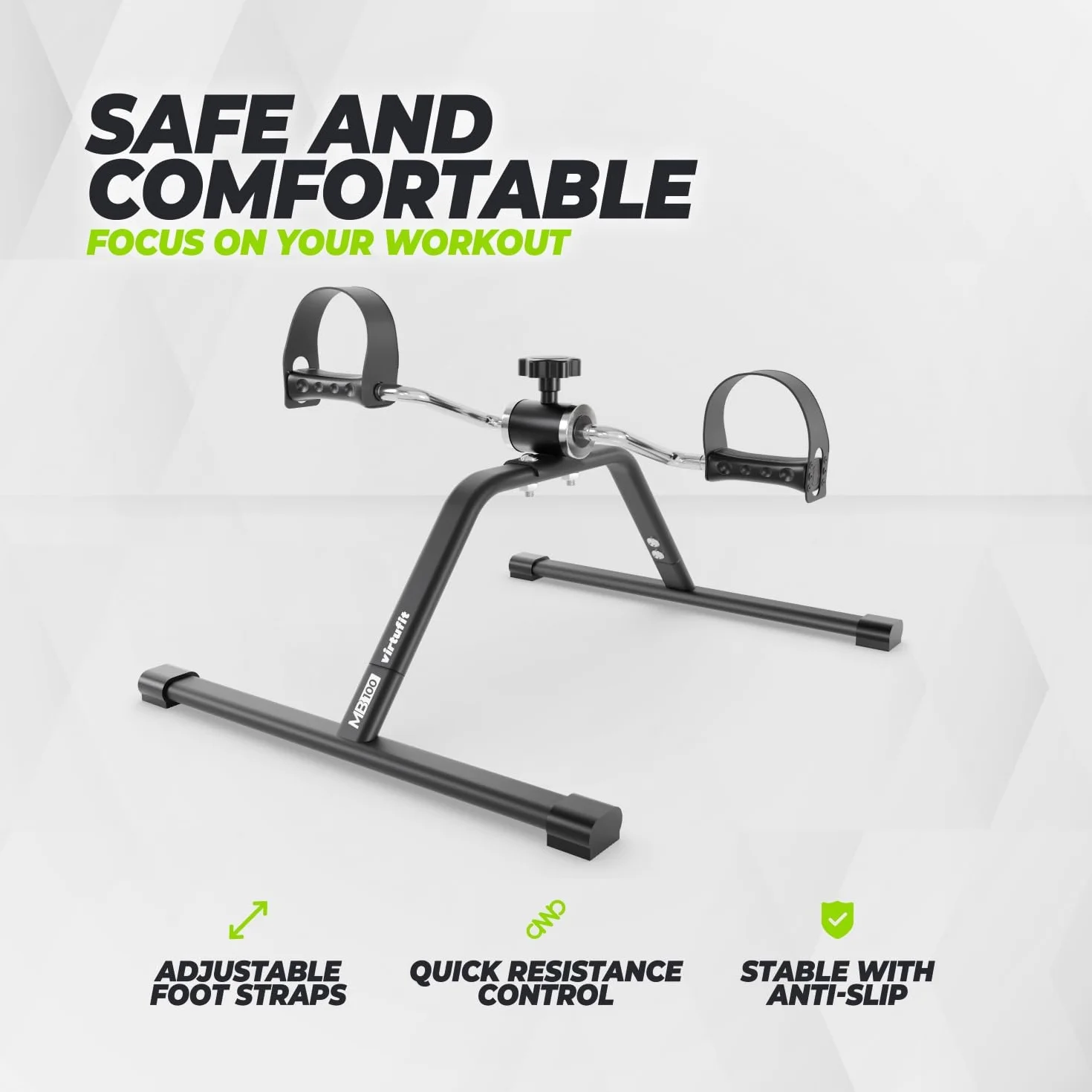 VirtuFit V1 Mini Vélo d'Exercise - Pédale Blanc - Machine de Réhabilitation des Jambes