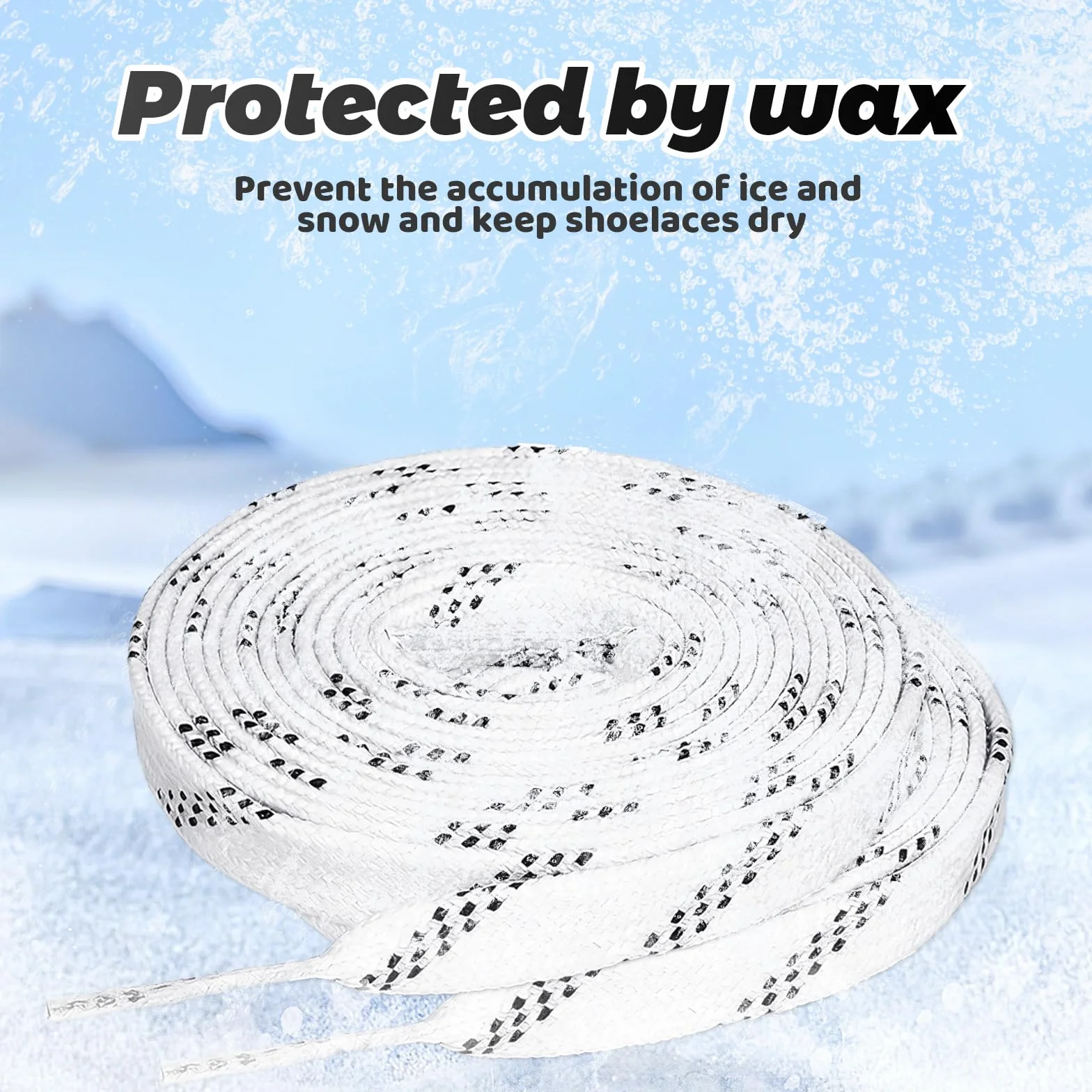 WiDream 1 Paire Lacets Cirés pour Patins de Hockey, Lacets de Hockey Cirés Étroitement Tissés, Lacets Professionnel Durable Anti-de Patinage, Lacet Patin Hockey pour Le Sport,Le Ski,Le Hockey(244cm)