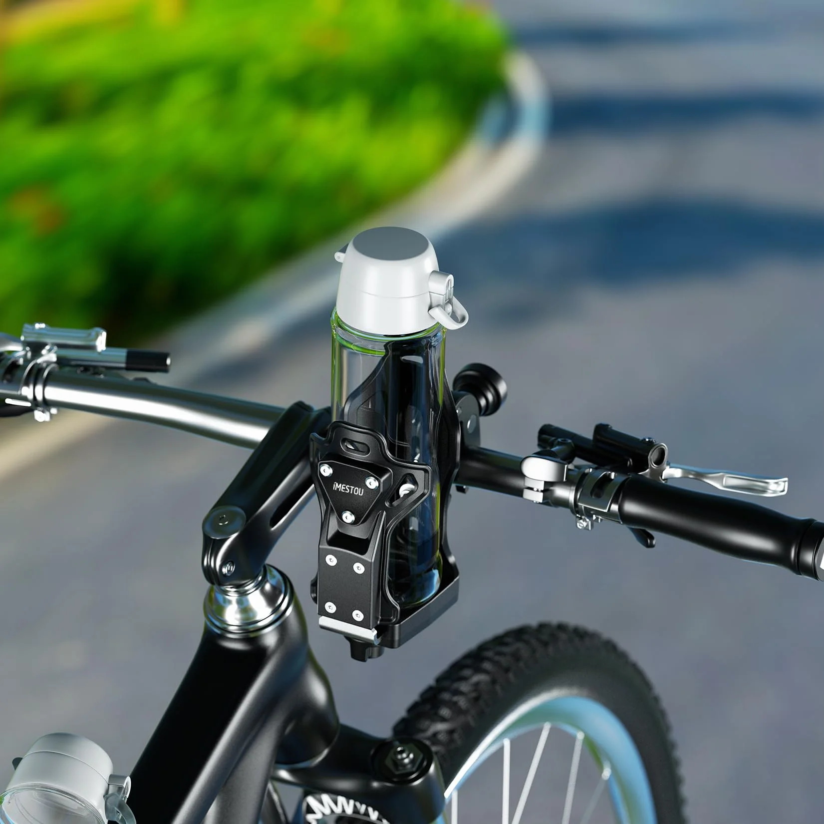 iMESTOU Porte-gobelet Antivol pour Moto ATV, Porte-Bouteille d'eau 50-90 mm, Pince Métallique 12,7-33 mm pour Vélo Scooter