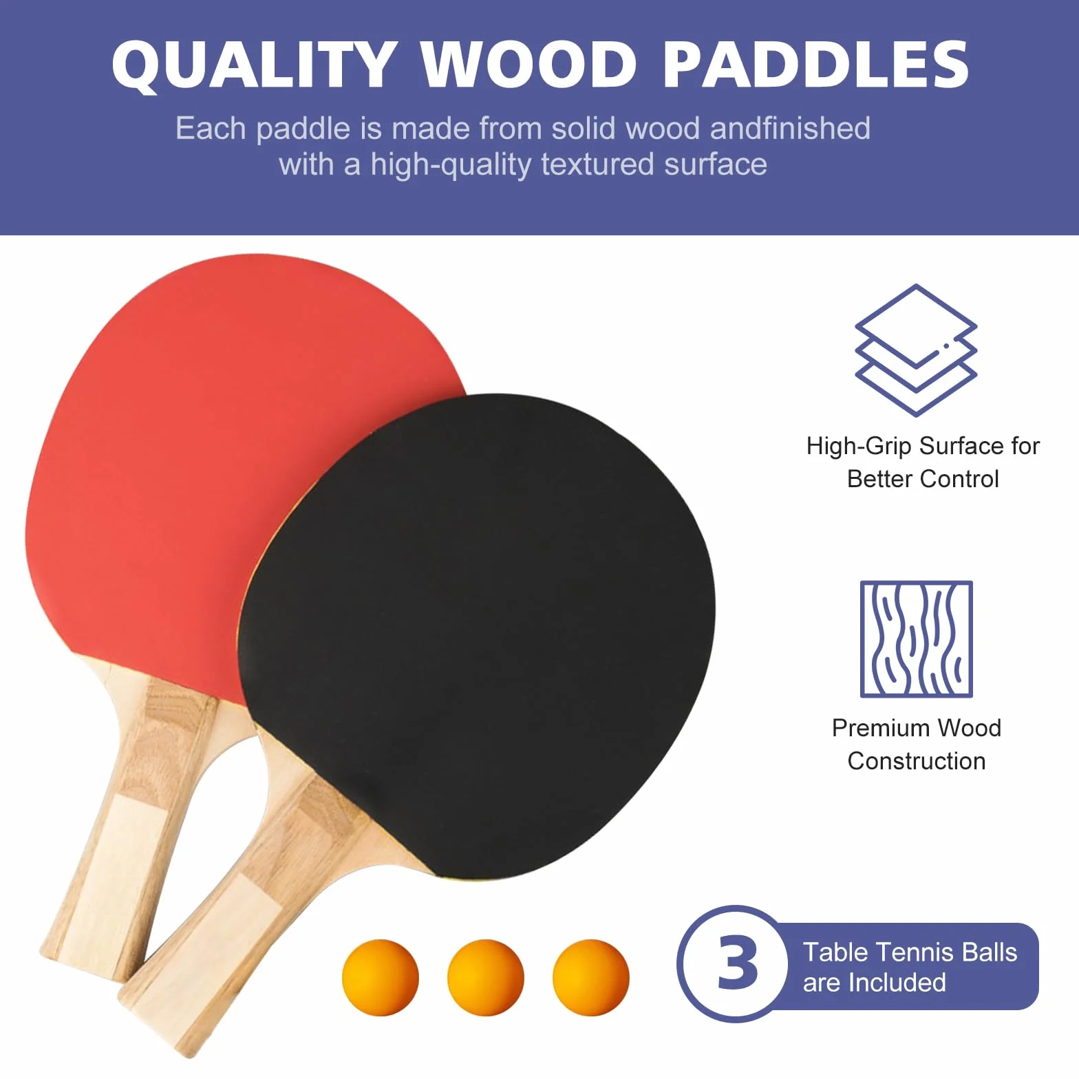 Table de Ping Pong Pliable MDF 137 cm avec Filet Raquettes Balles Noir pour Adultes Enfants Intérieur Extérieur