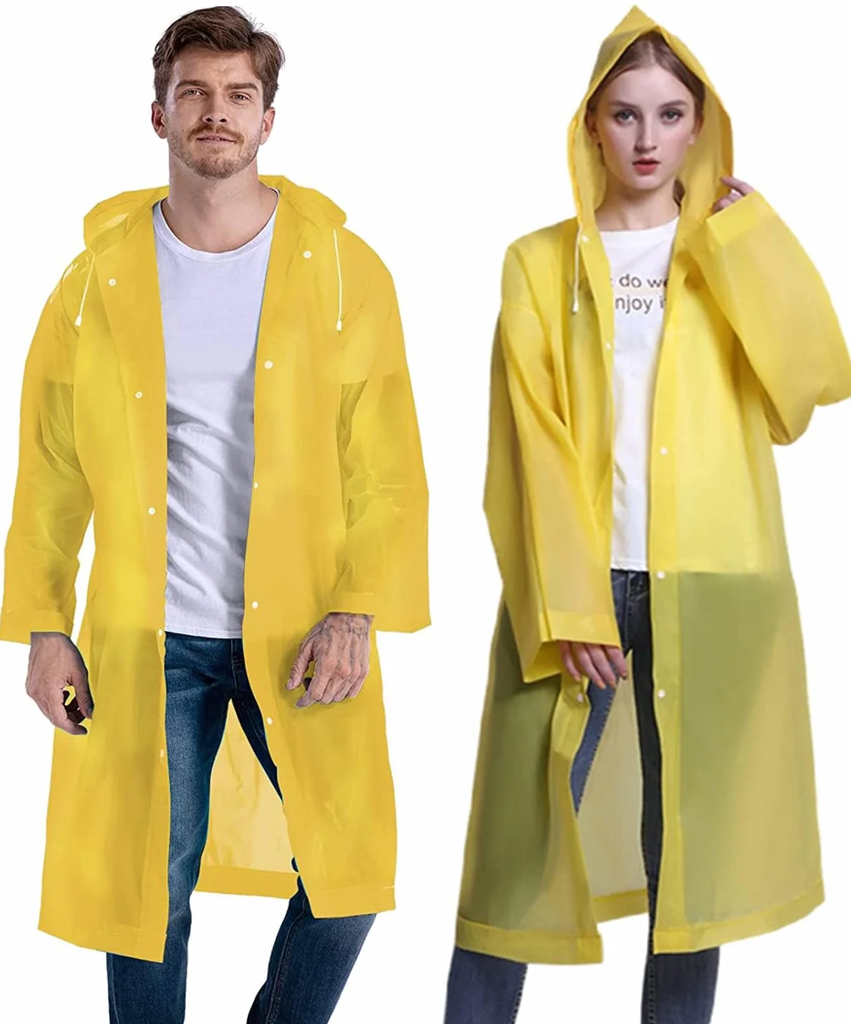 Poncho de Pluie Imperméable Homme Femme 2 Pièces, Cape de Pluie EVA pour Randonnée Cyclisme Camping