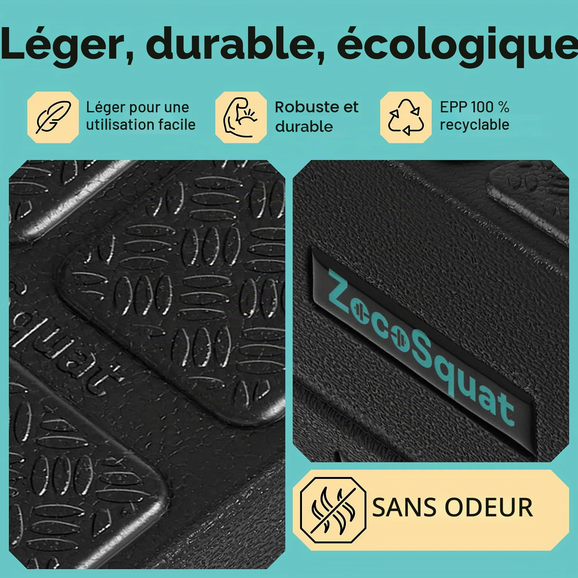 Cale de squat inclinée 236 kg – Planche inclinée pour squats – Bloc yoga étirement mollets