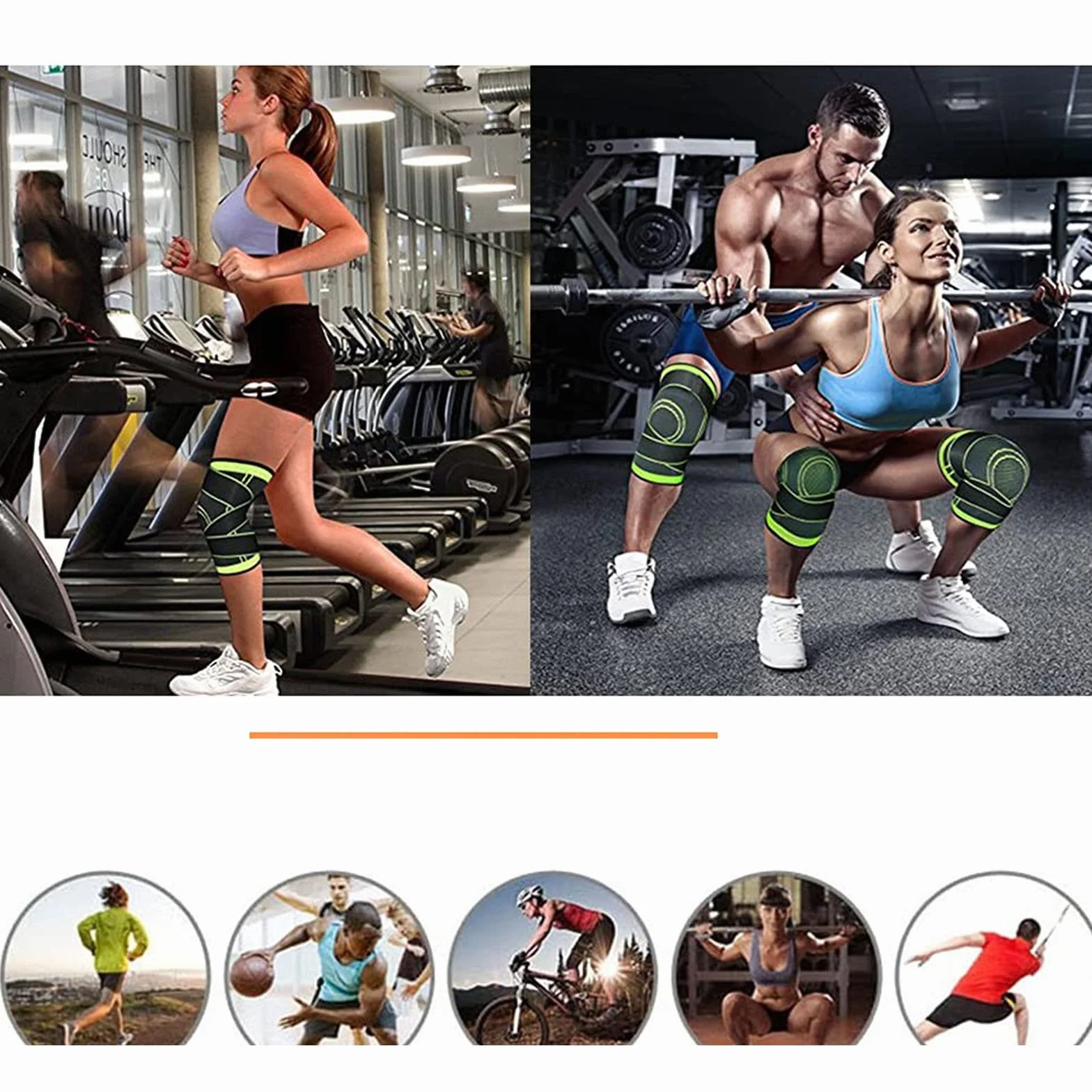 Genouillère Sport Rotulienne et Ligamentaire Compression pour Déchirure Ménisque Arthrose Genou L