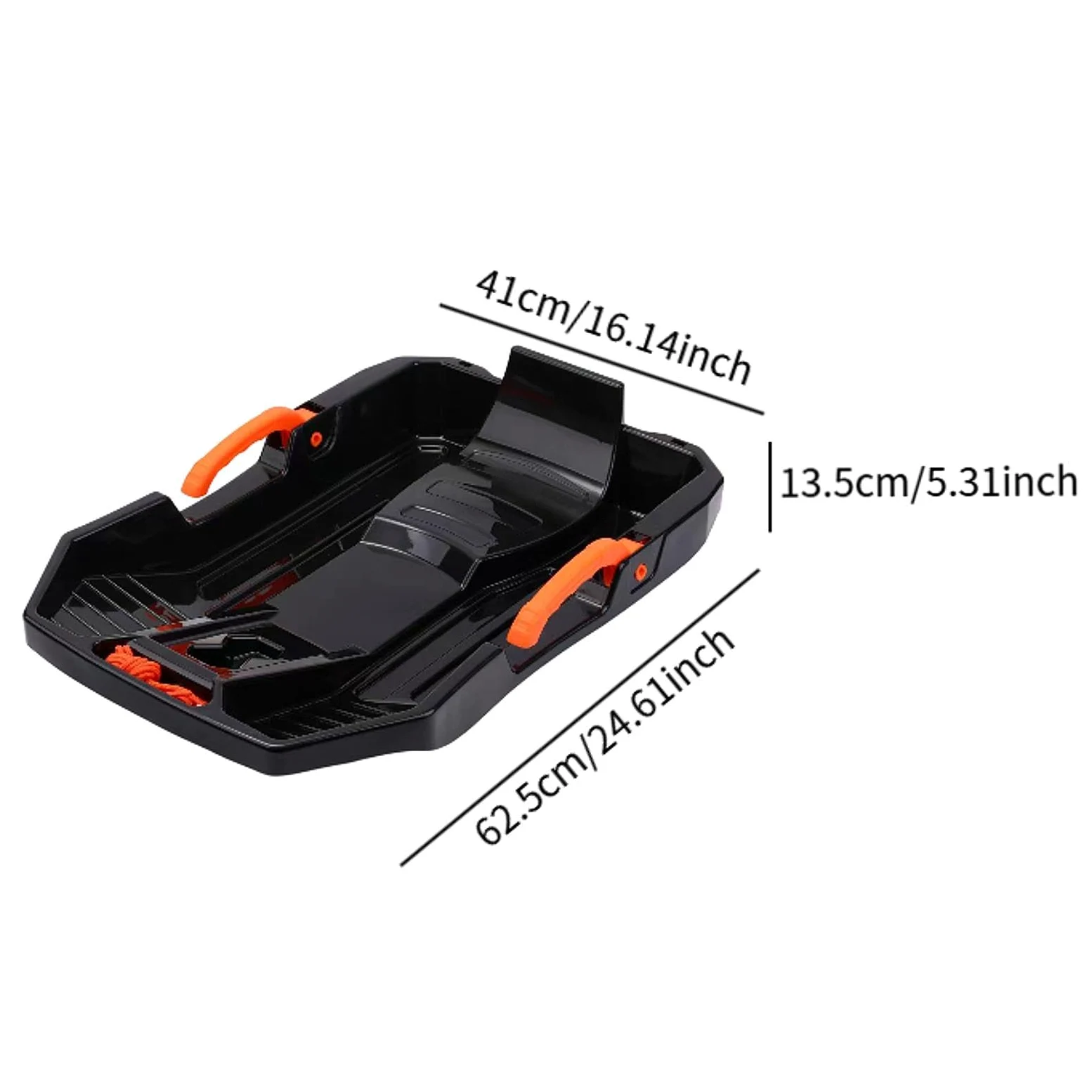 Luge pour Enfants Luge de Descente Neige Traîneau Portatif Poignée de Frein Légère et Solide Modèle avec Corde de Traction Adaptée Aux Sorties Hiverna