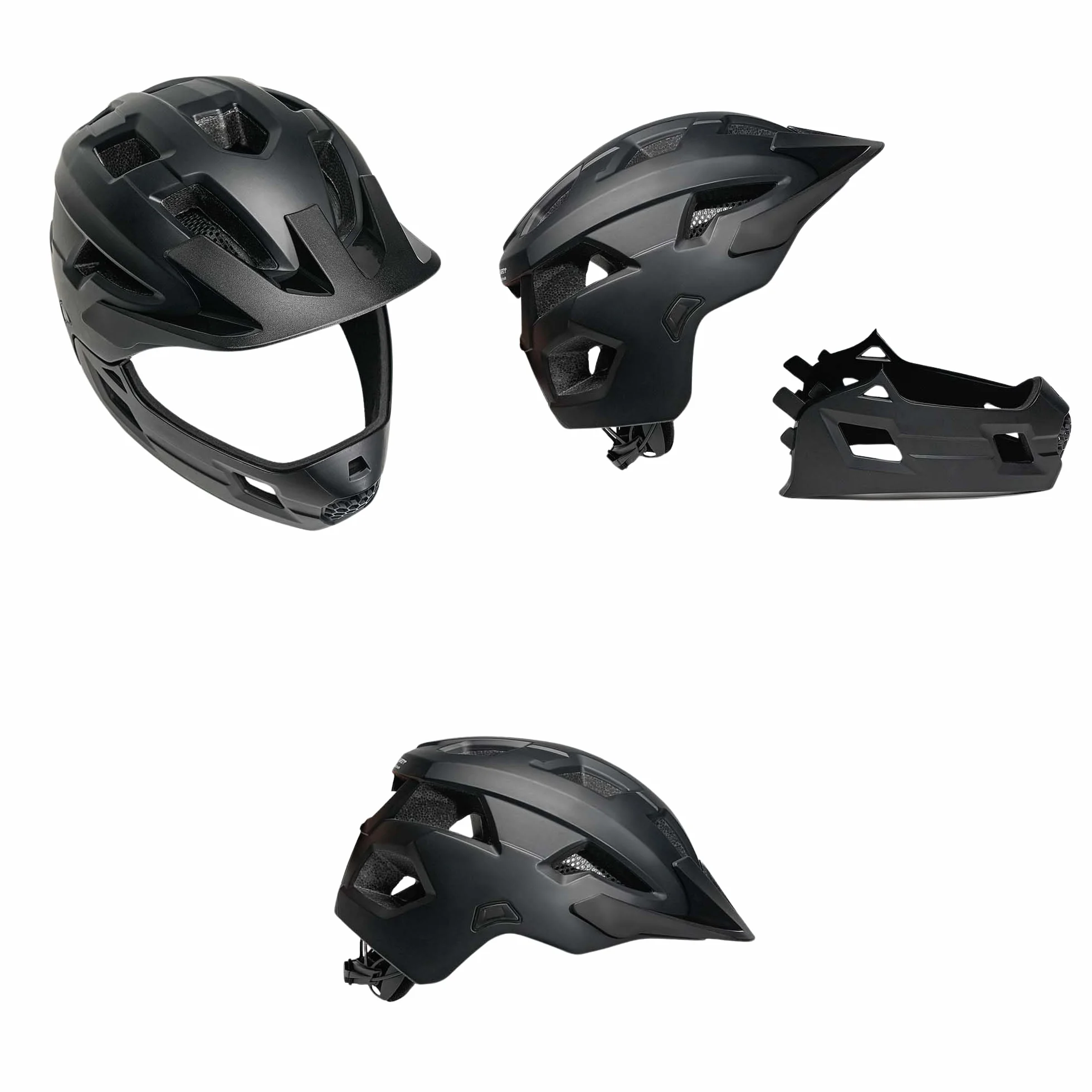 Crazy Safety Casque Vélo Intégral pour VTT BMX Skateboard Enfant Mentonnière Amovible Taille M 54-57 cm