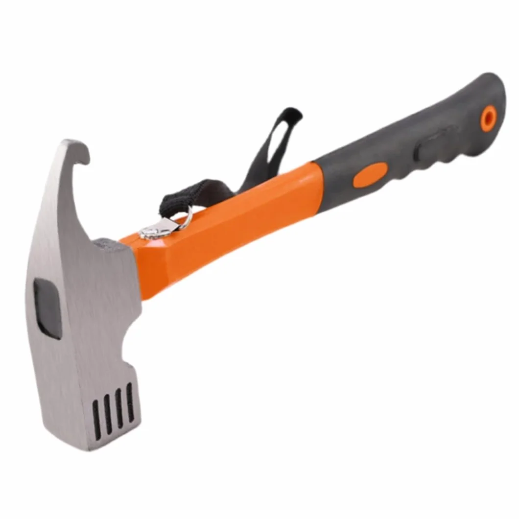 Marteau de camping extracteur de piquets de tente en acier haute teneur en carbone 30,5 cm orange