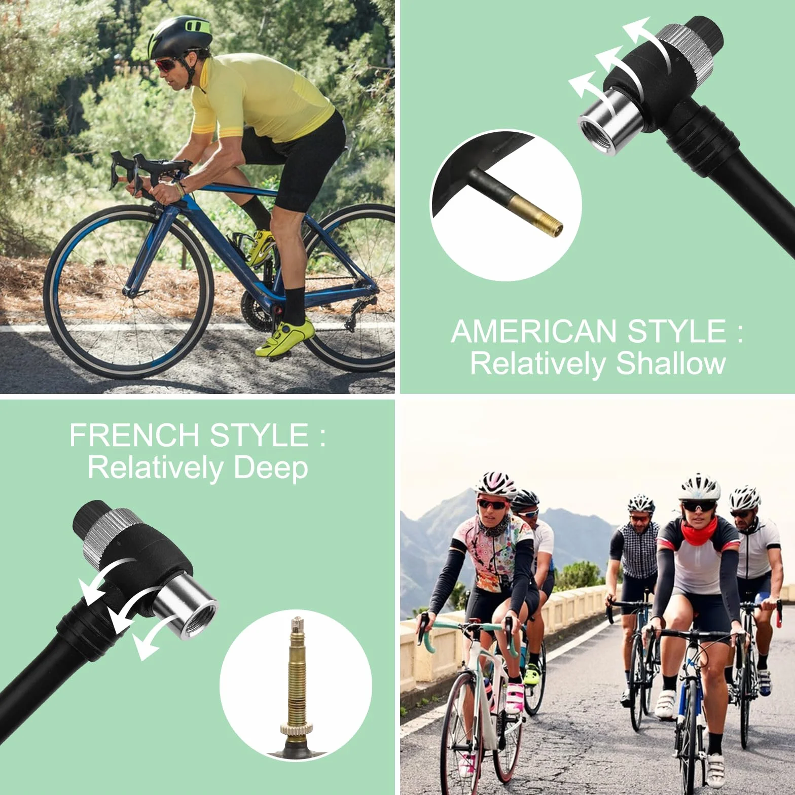 Pompe à Vélo Max 300 PSI Mini avec Manomètre Haute Pression VTT Portable