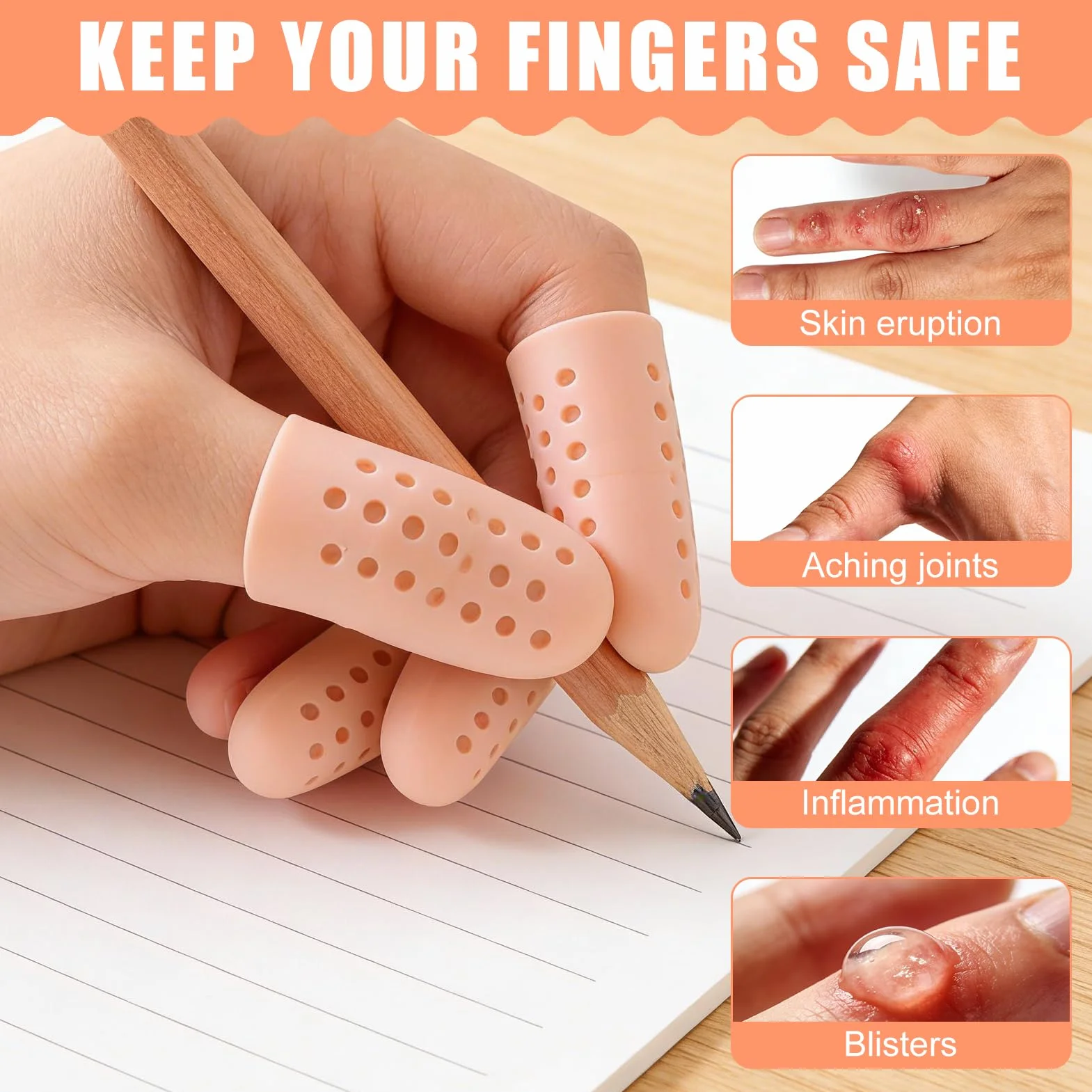 Protège Doigt Silicone 10 Pièces – Pansement Doigt Réutilisable, Protection Travail Bricolage Anti-Frottement