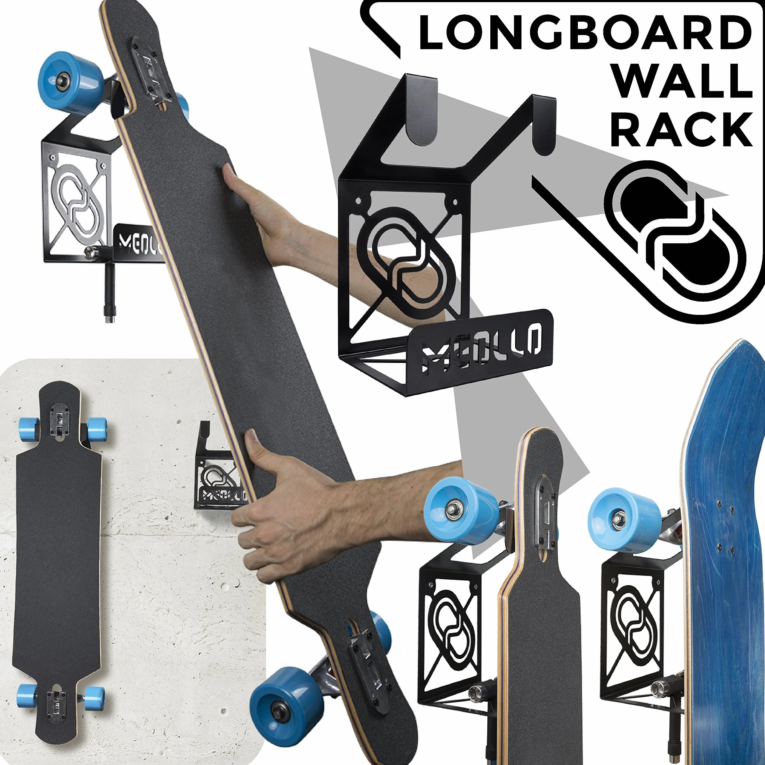 Support Mural Rangement pour Longboard 100% Acier