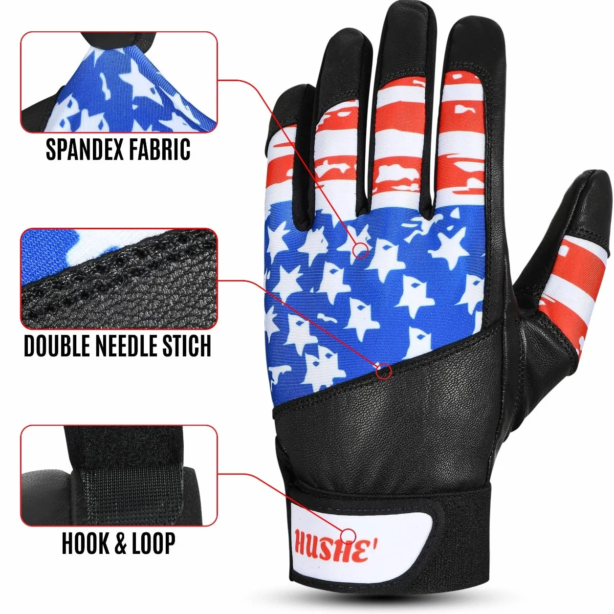 Hushe' Gants de frappe baseball taille L jeune