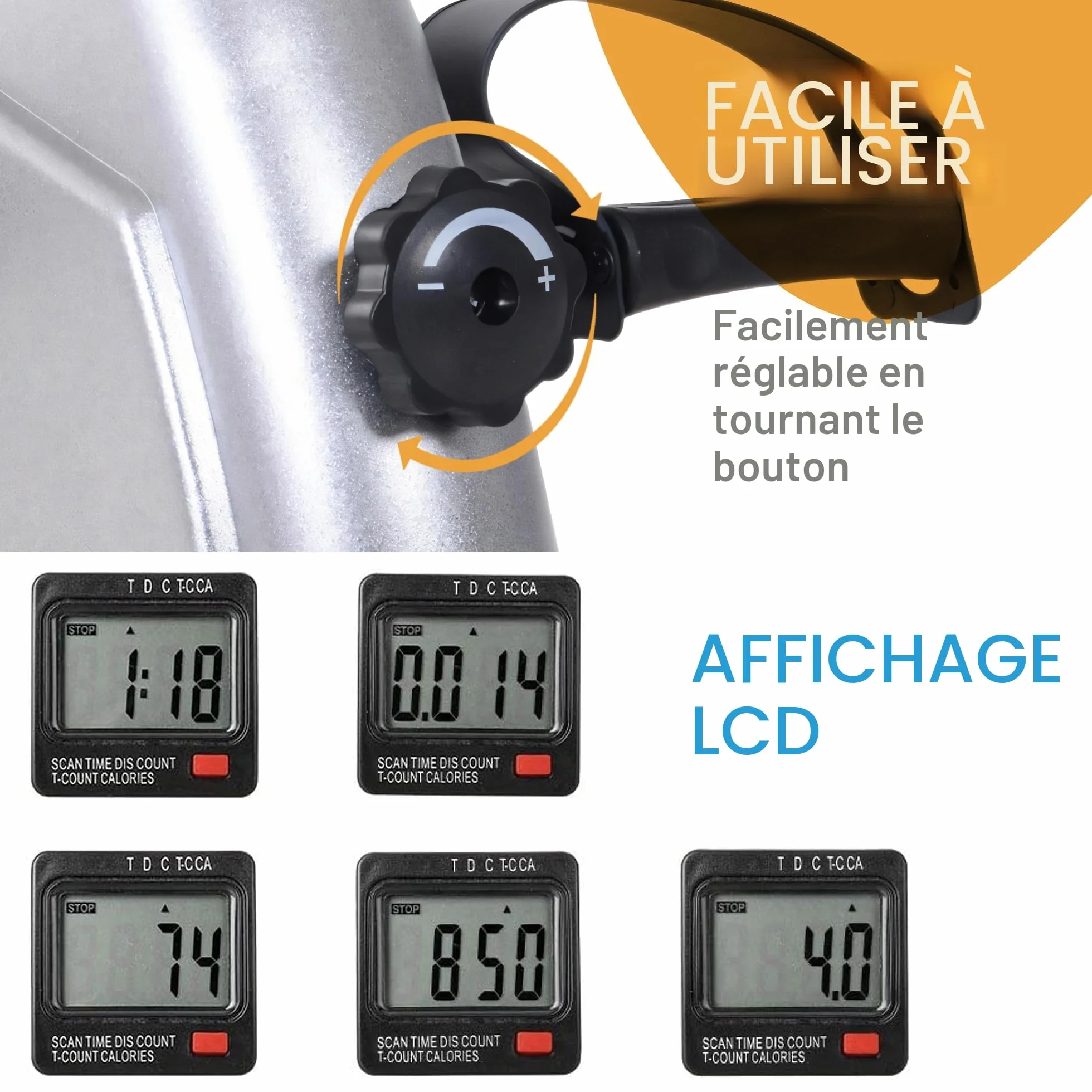 Mini vélo d'appartement, pédales d'exercice statique pour seniors