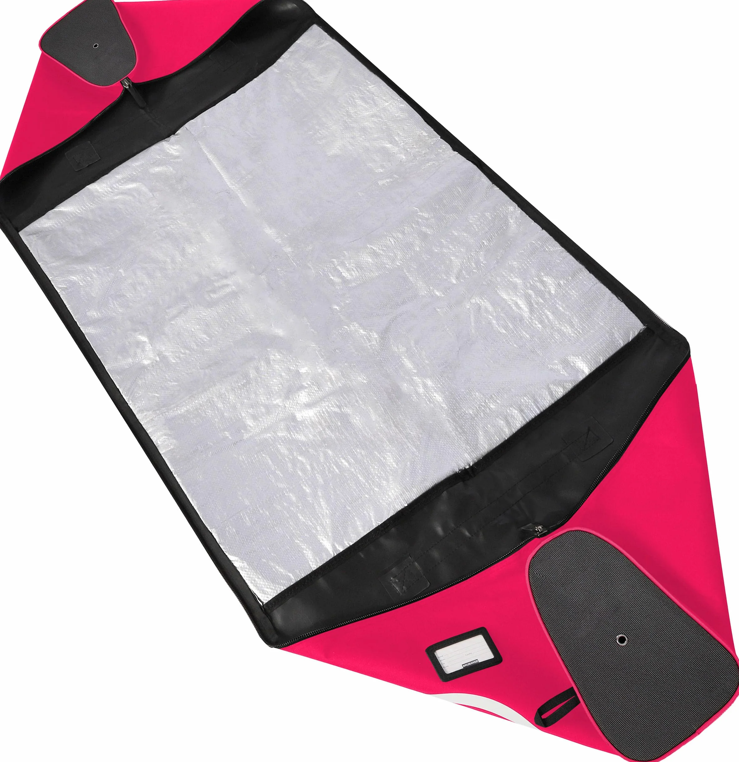 BRUBAKER Set de Ski ‘Champion’ - Série limitée - Housse à Skis et Sac à Chaussures de Ski pour 1 Paire de Skis + Bâtons + Chaussures + Casque - 190 cm - Fuchsia Fluo Blanc
