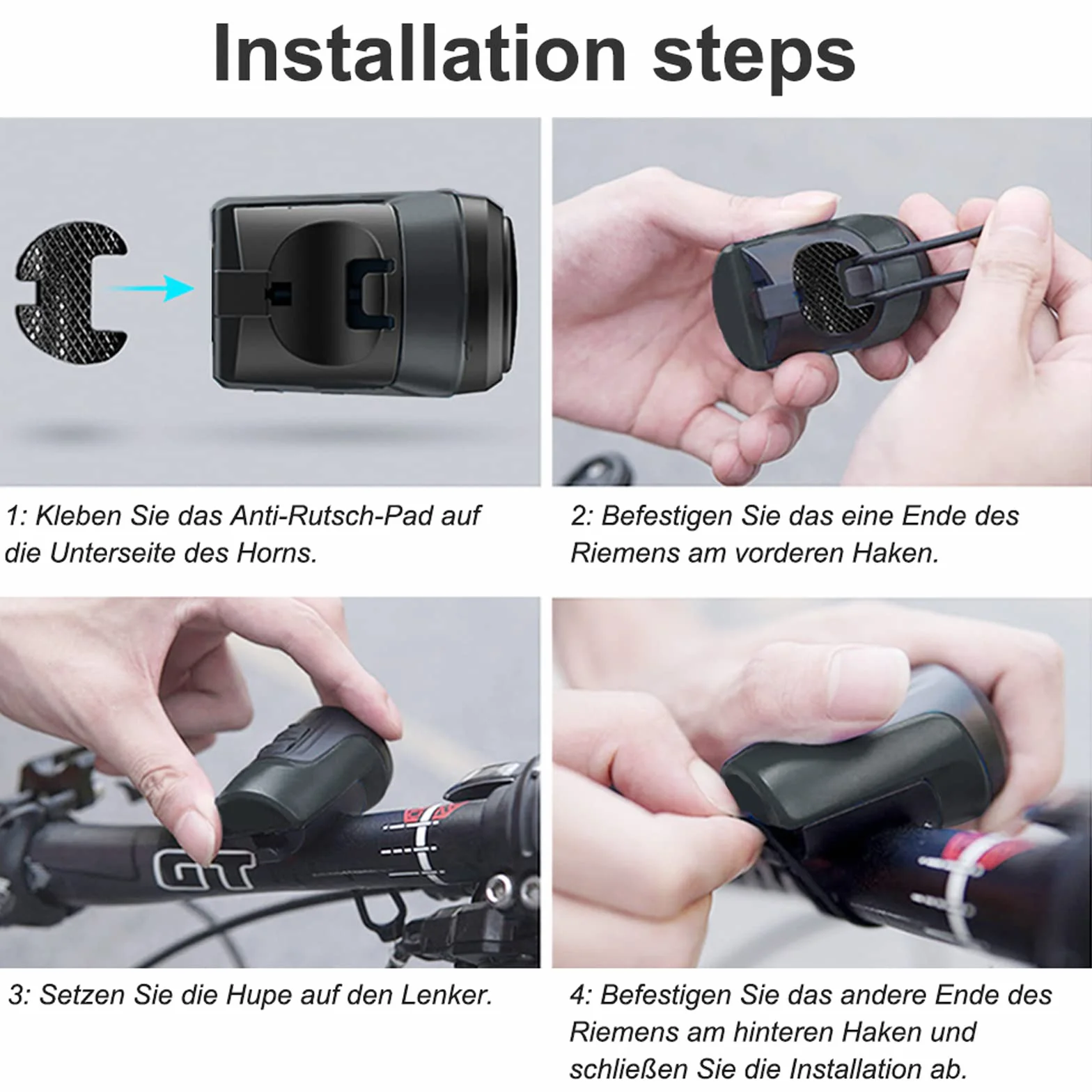 Sonnette vélo électrique 125dB Antivol Alarme Klaxon USB Rechargeable