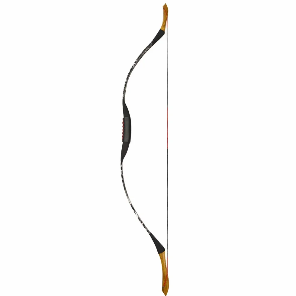 Arc Longbow Traditionnel en Bois et Cuir 25-40 lbs Tir à l'Arc