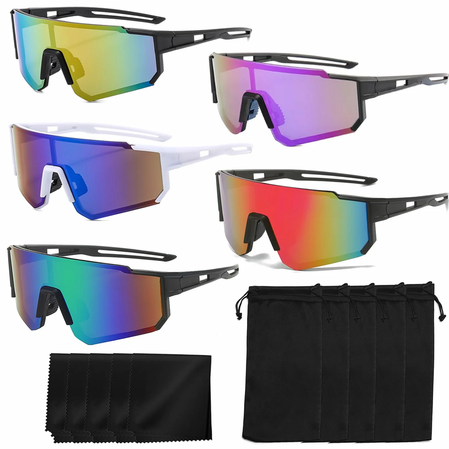Lunettes de soleil polarisées UV400 cyclisme sport coupe-vent lot 5