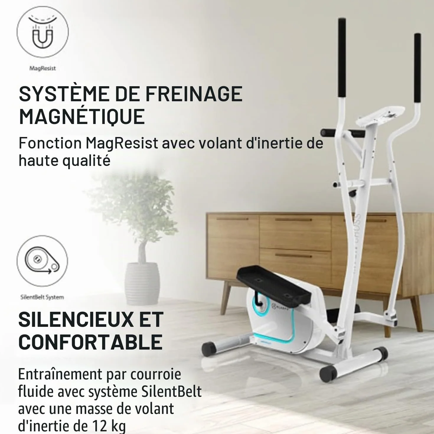 KLAR FIT Myon Cross Vélo elliptique Volant d'inertie